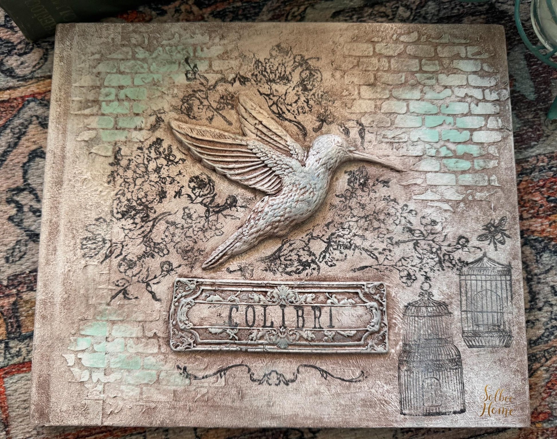 Dewdrop Pond Mould IOD, Iron Orchid Designs Mold, Hummingbird