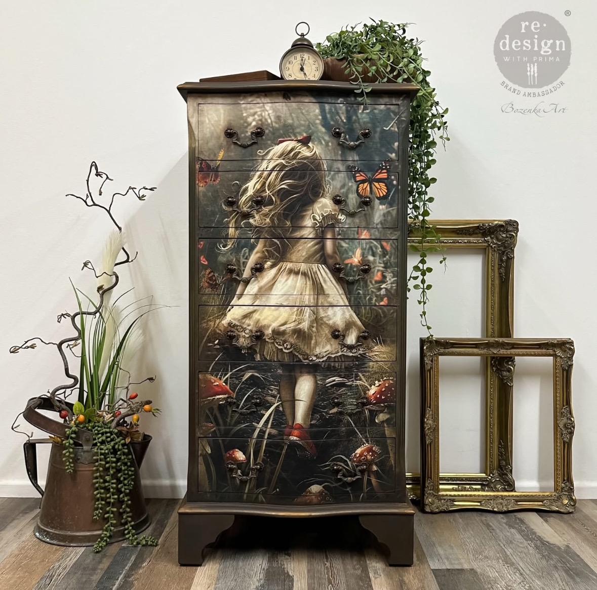 Dreamlike Trails, A1 Decoupage Fiber, 1 sheet, 23.4″x33.1″ ReDesign With Prima, Furniture Upcycling DIY Decor Decoupage Craft Wonderland