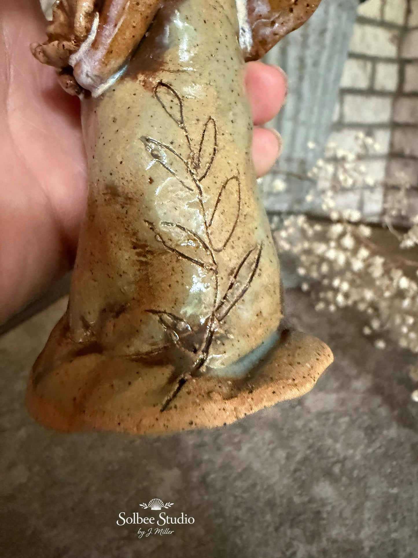 Ember Fern Fairy, Handmade Pottery