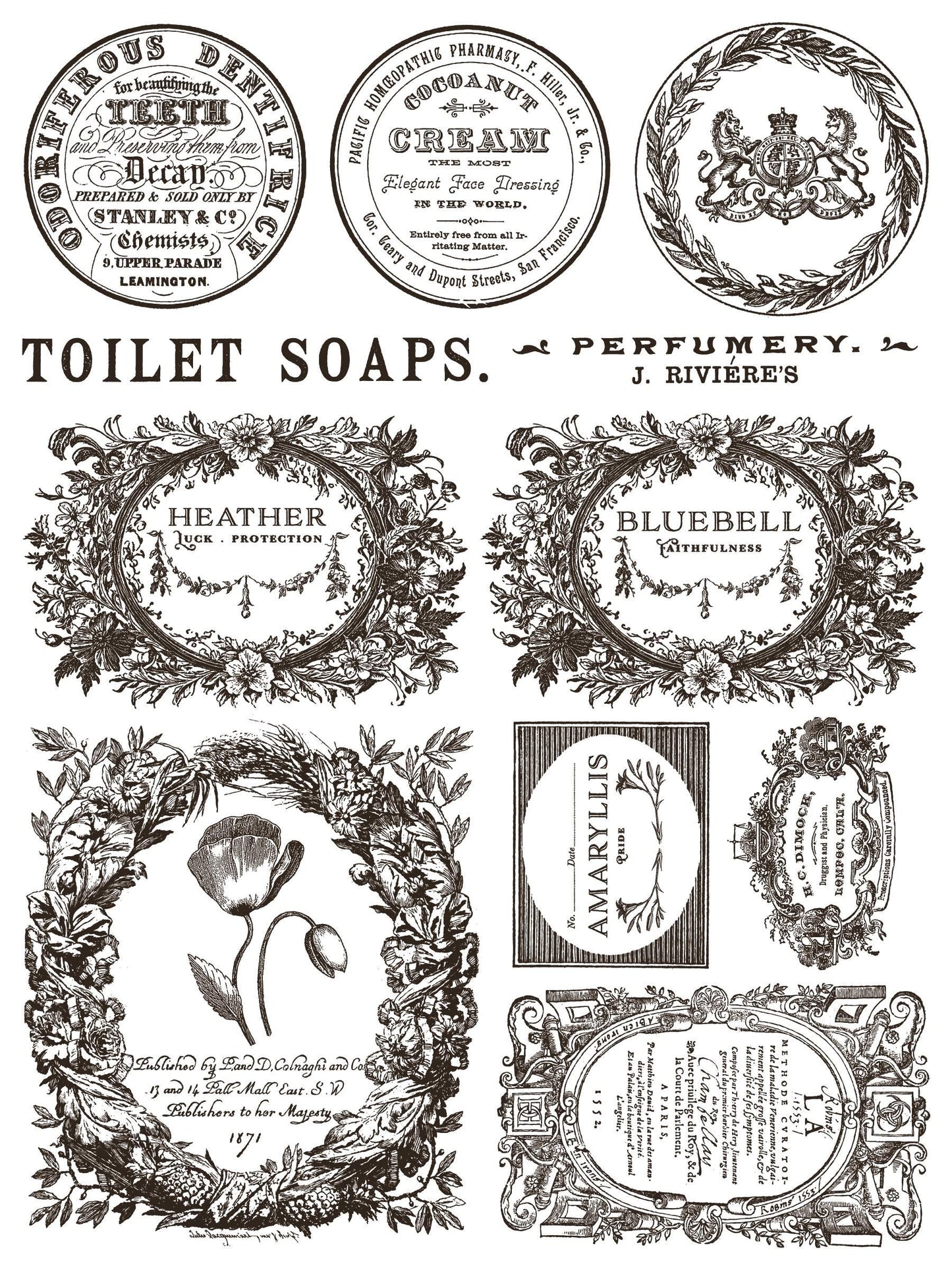 Floriography Paint Inlay IOD NEW, Iron Orchid Designs, Vintage style