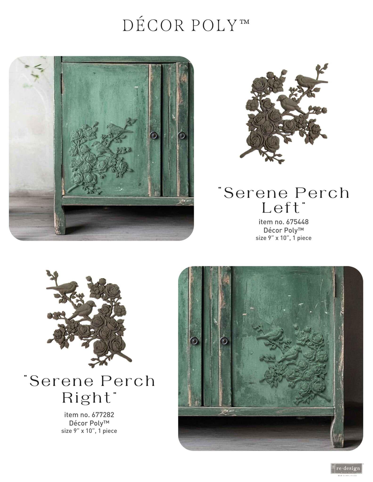 Serene Perch LEFT, Decor Poly, Applique, Redesign with prima, 9" x 10"
