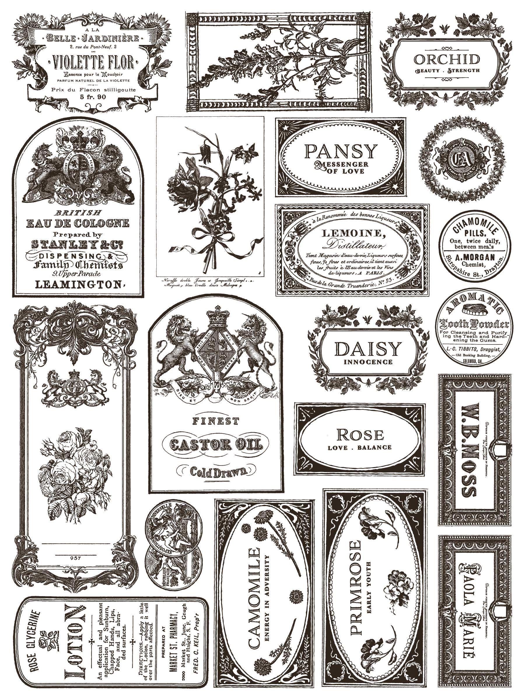 Floriography Paint Inlay IOD NEW, Iron Orchid Designs, Vintage style
