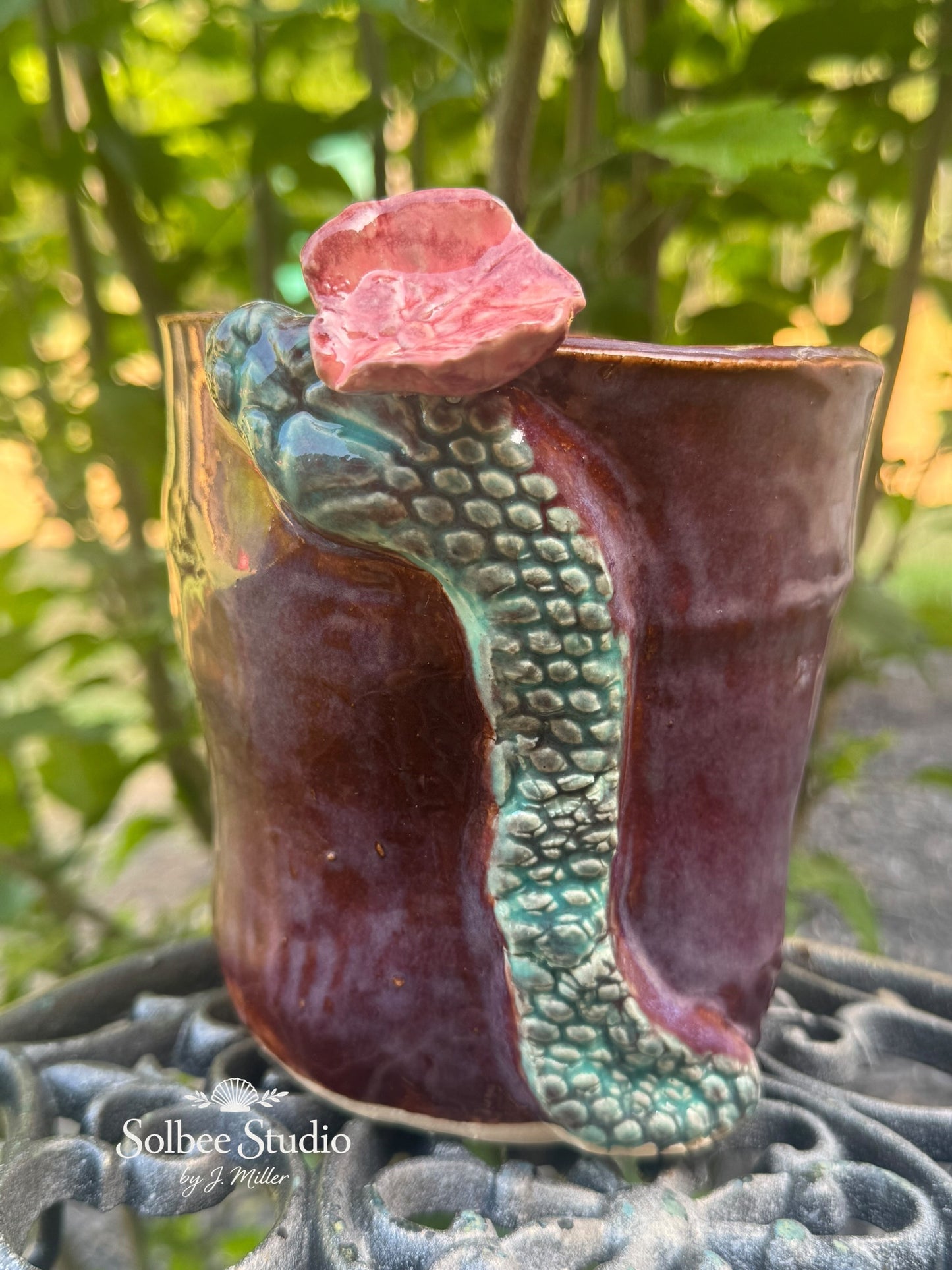 Handmade Snake Planter Pot, Pottery
