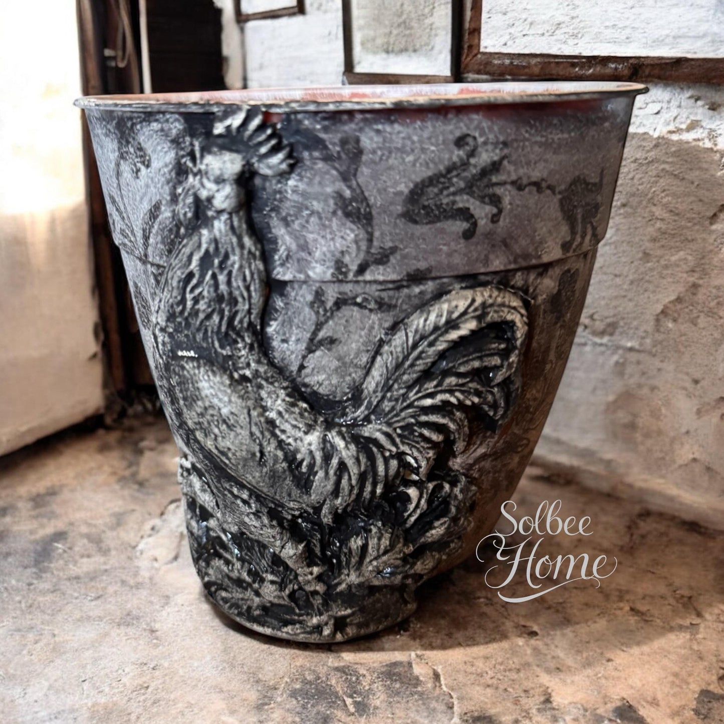 Chanticleer Rooster Mould IOD, Iron Orchid Designs Mold, 5" x 7"