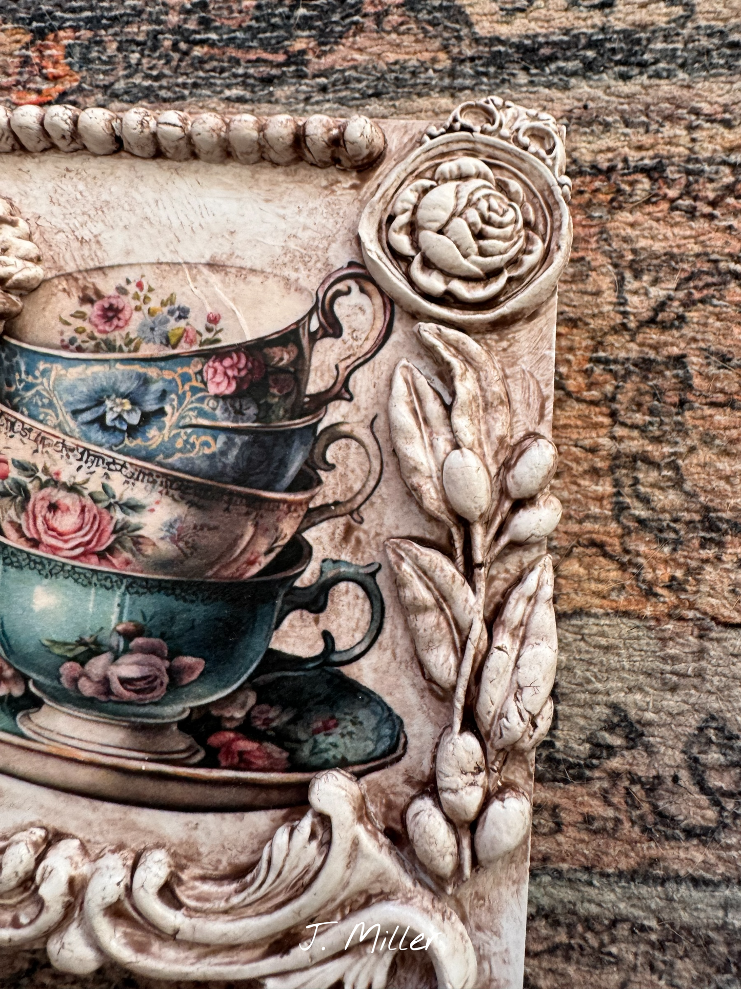 French Country Tea Art, Mixed Media Panel