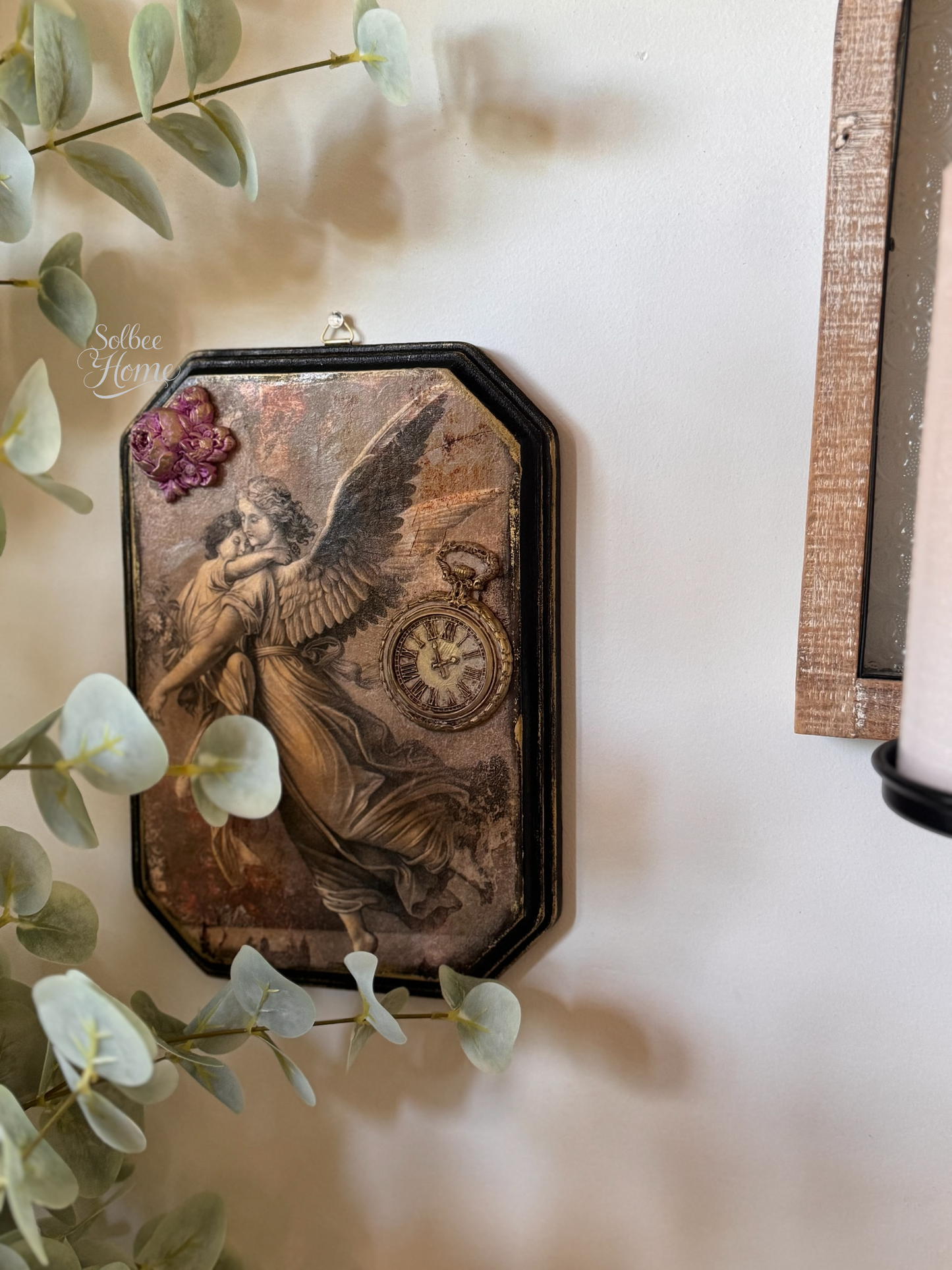 Angel & Child Moody Gallery Wall Decor, Gothic, Christian,  Handmade, Angelic, Time