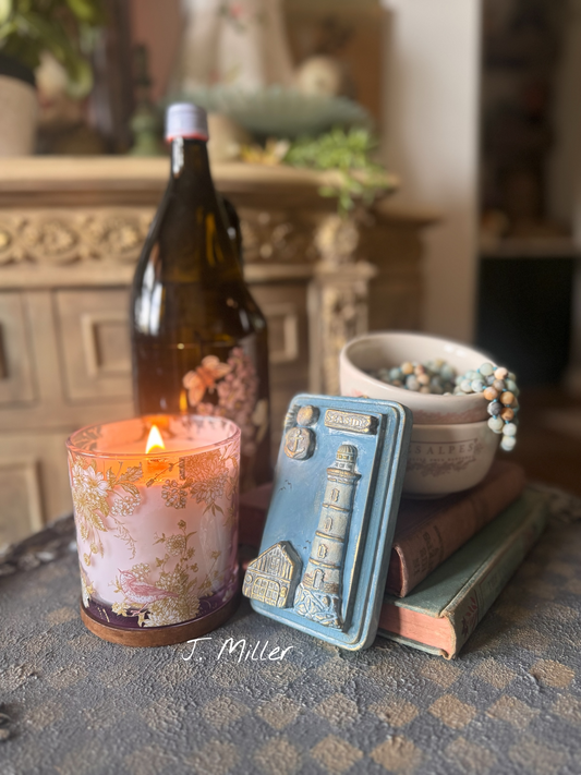 Lighthouse Mini Plaque, Collage Wall, Relief Plaque, Wall Decor, Handcrafted, Coastal