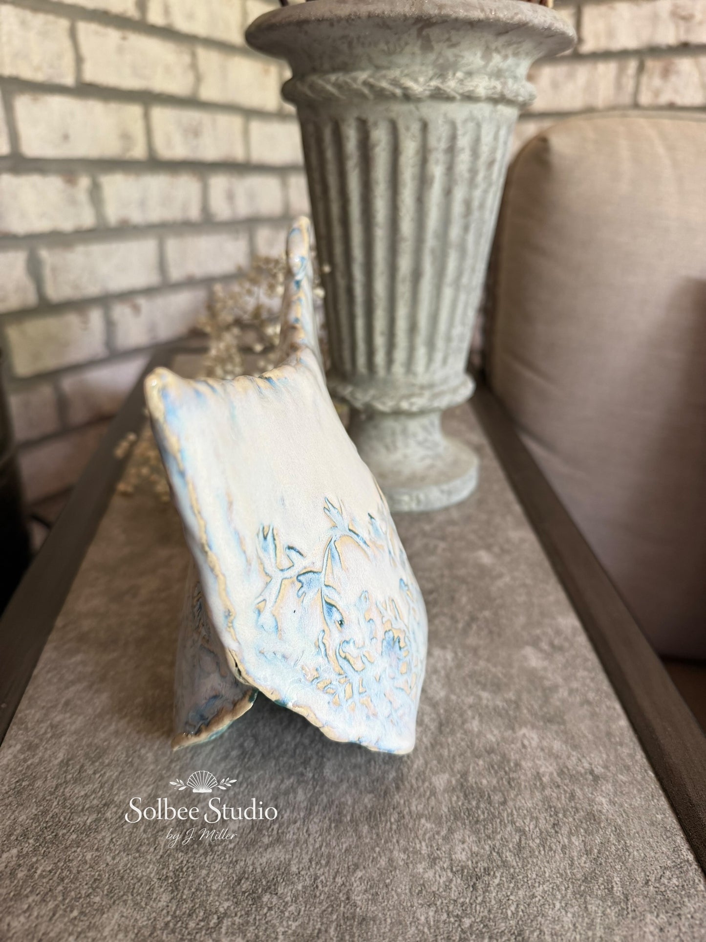 Handbuilt Ceramic Chicken Sculpture | Whimsical Farmhouse Pottery Art | Floral Textured Chicken