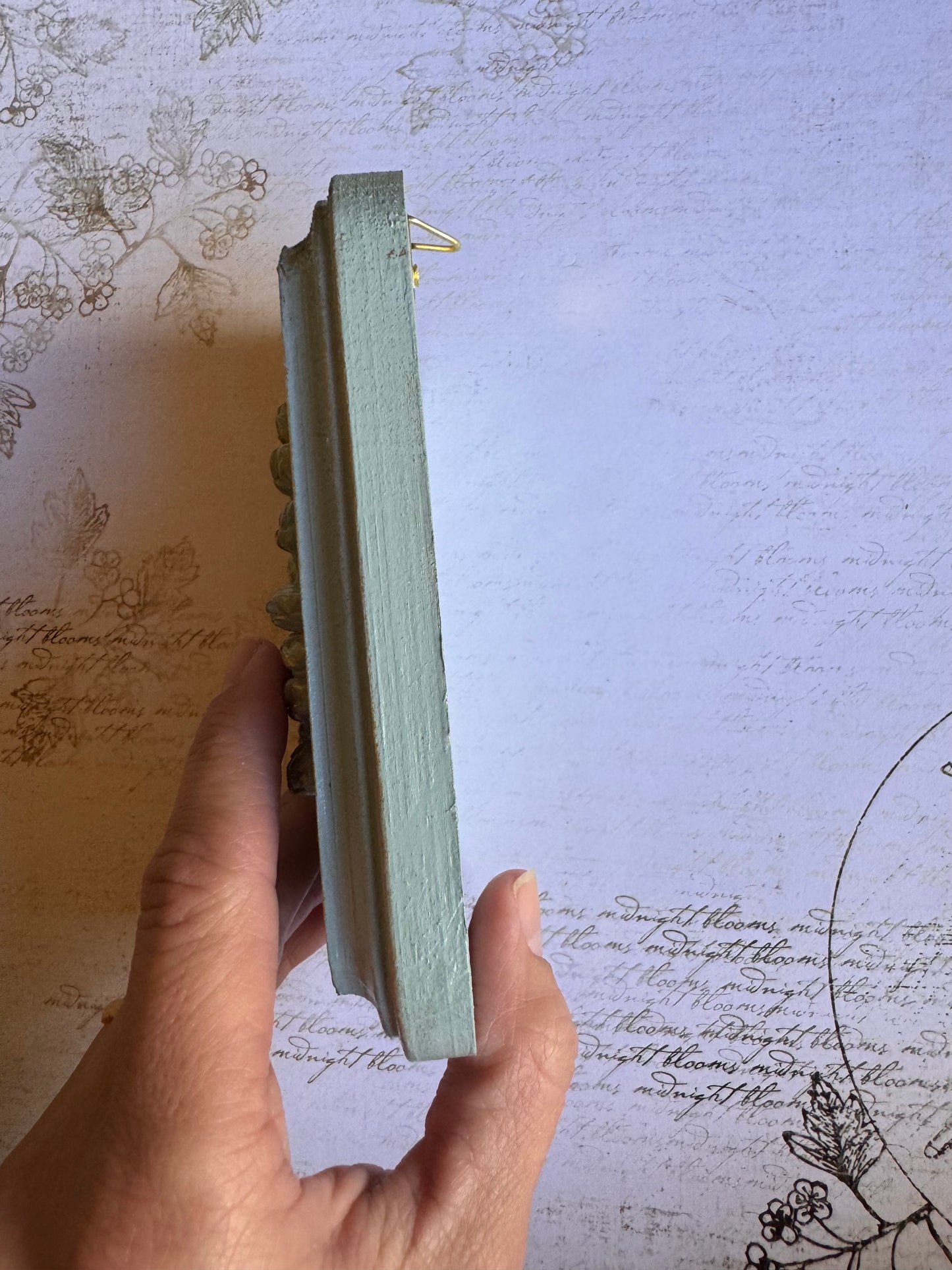 French Country Floral Relief Plaque: Handcrafted Collage Wall Decor