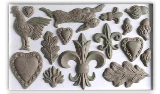 Fleur De Lis Mould IOD, Iron Orchid Designs Mold, Rabbit, Rooster