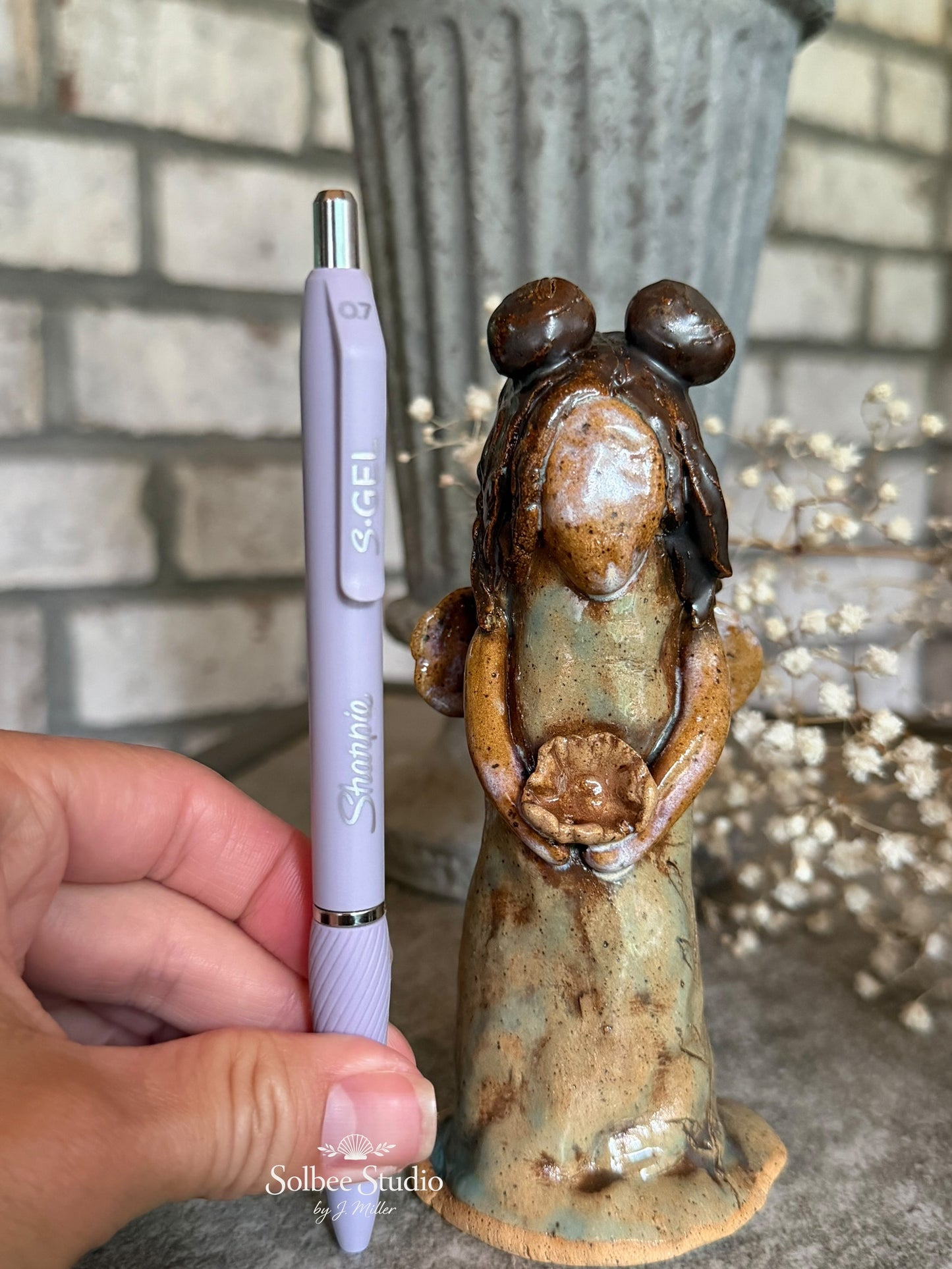 Ember Fern Fairy, Handmade Pottery