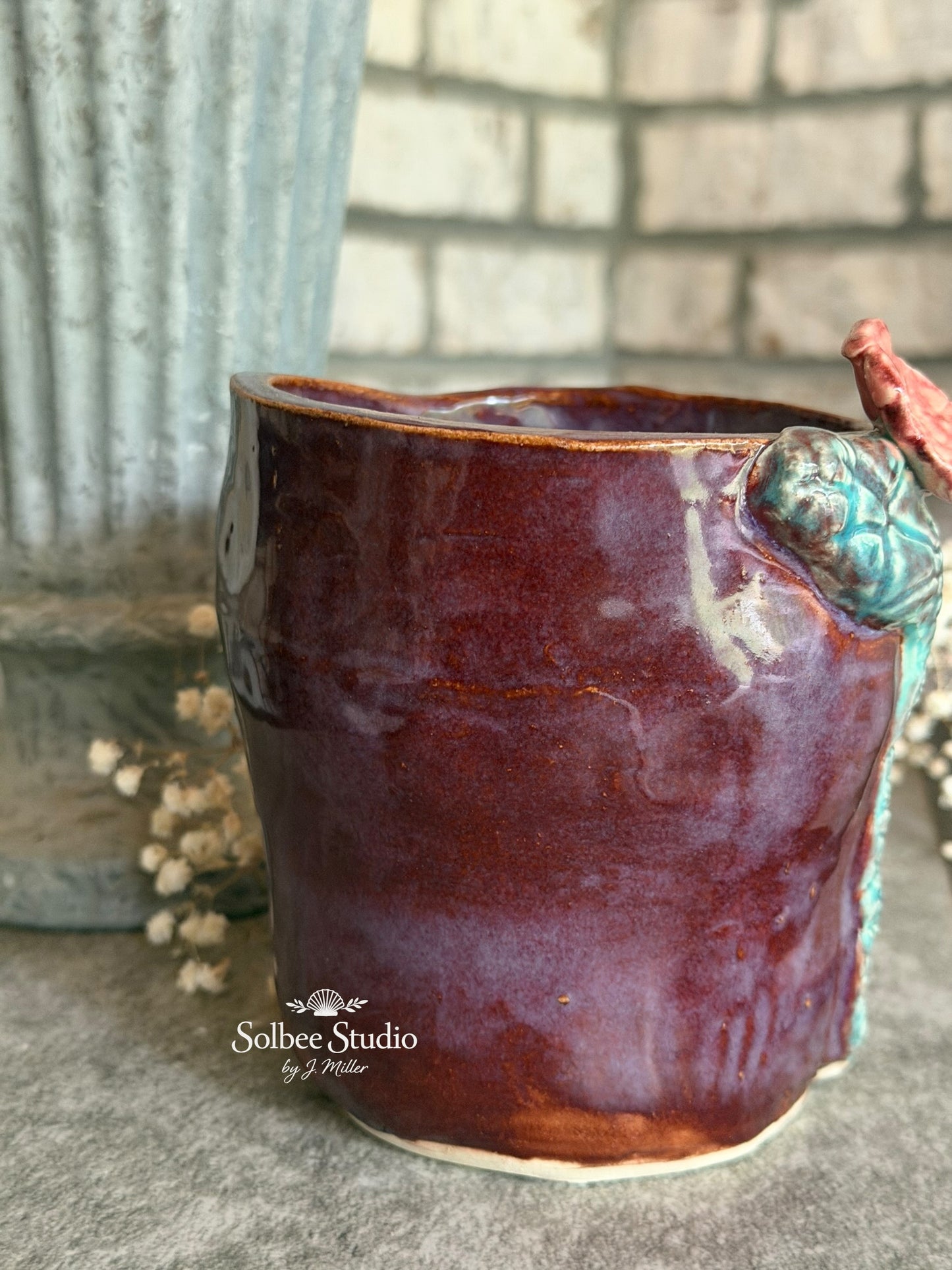 Handmade Snake Planter Pot, Pottery