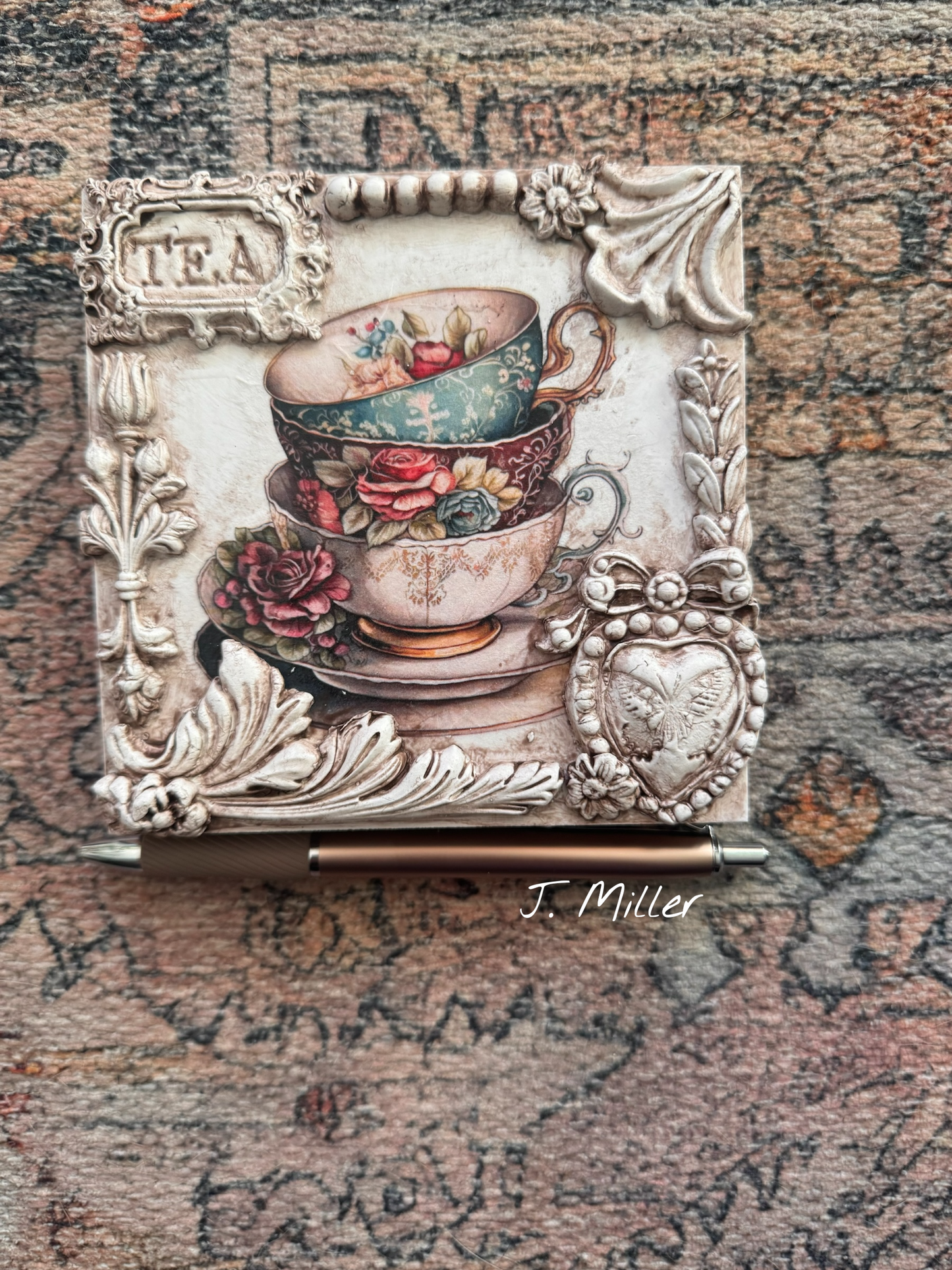 French Country Tea Art, Mixed Media Panel