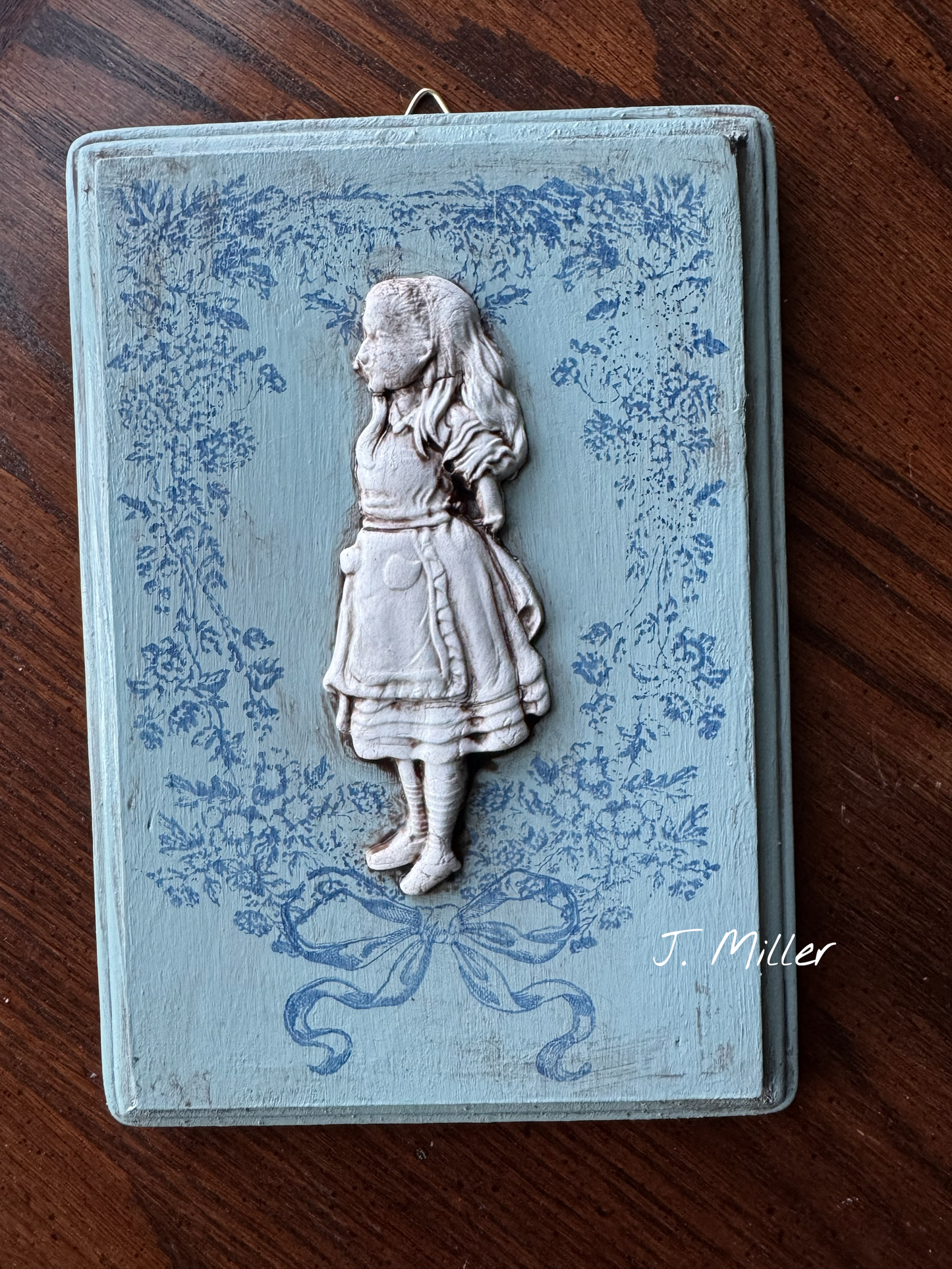 Alice In Wonderland Inspired Mini Gallery Wall Plaque, French Blue