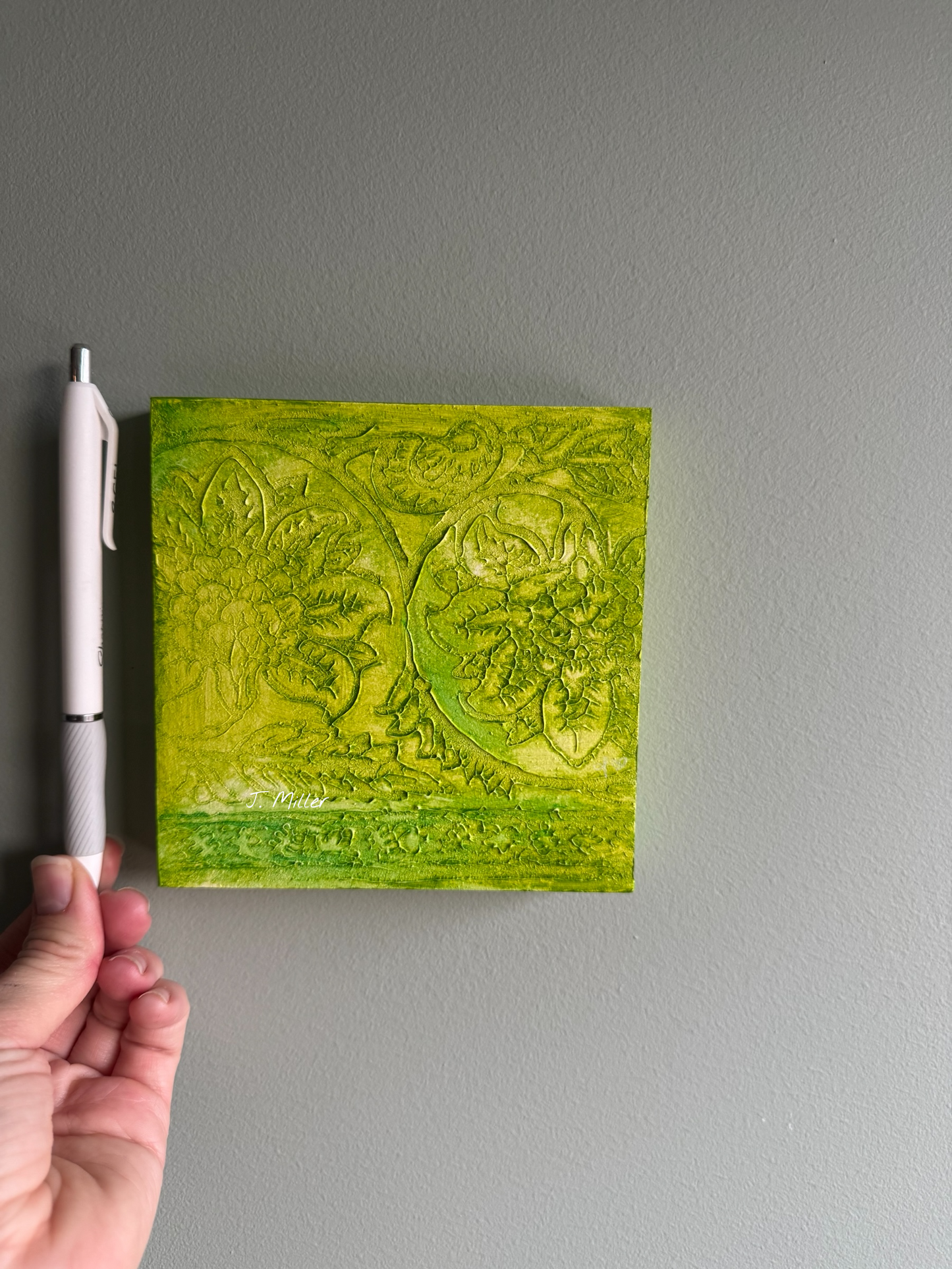 Bohemian Texture Art, Original 5x5 Art Panel "Margarita"