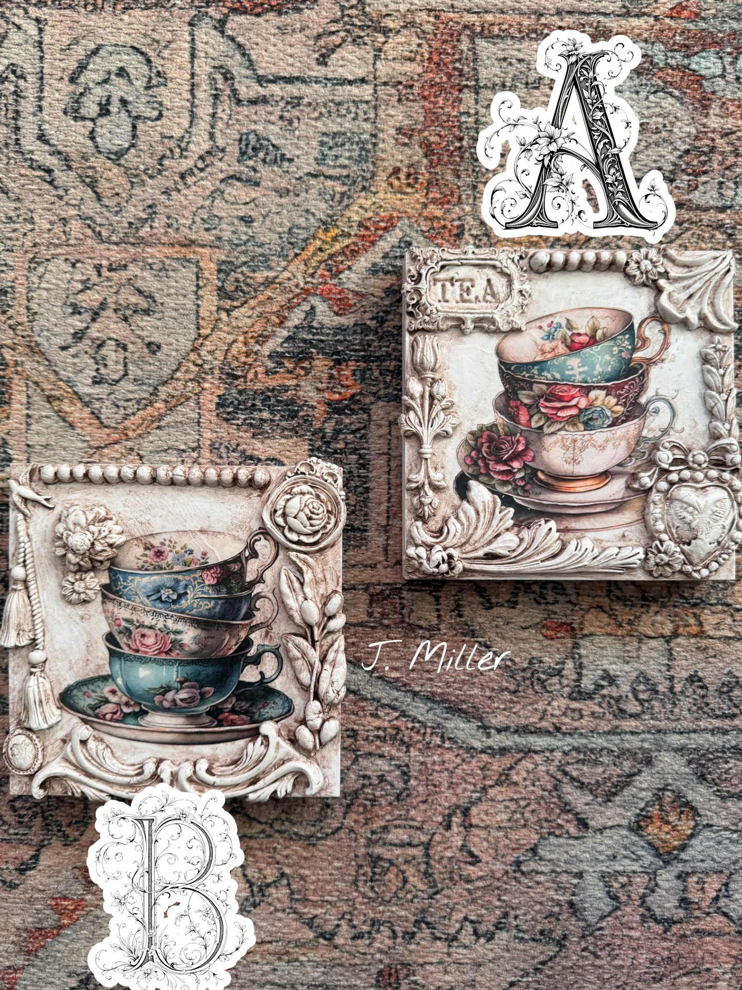 French Country Tea Art, Mixed Media Panel