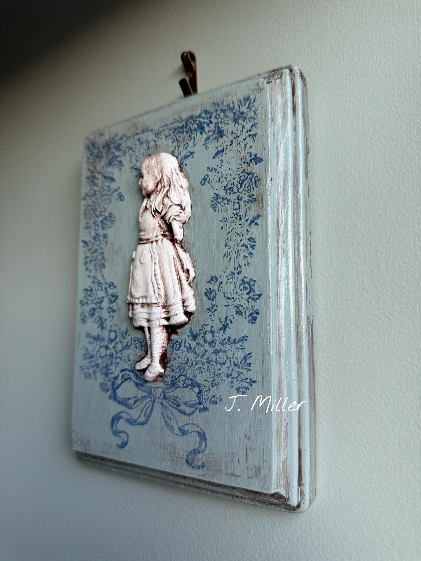 Alice In Wonderland Inspired Mini Gallery Wall Plaque, French Blue