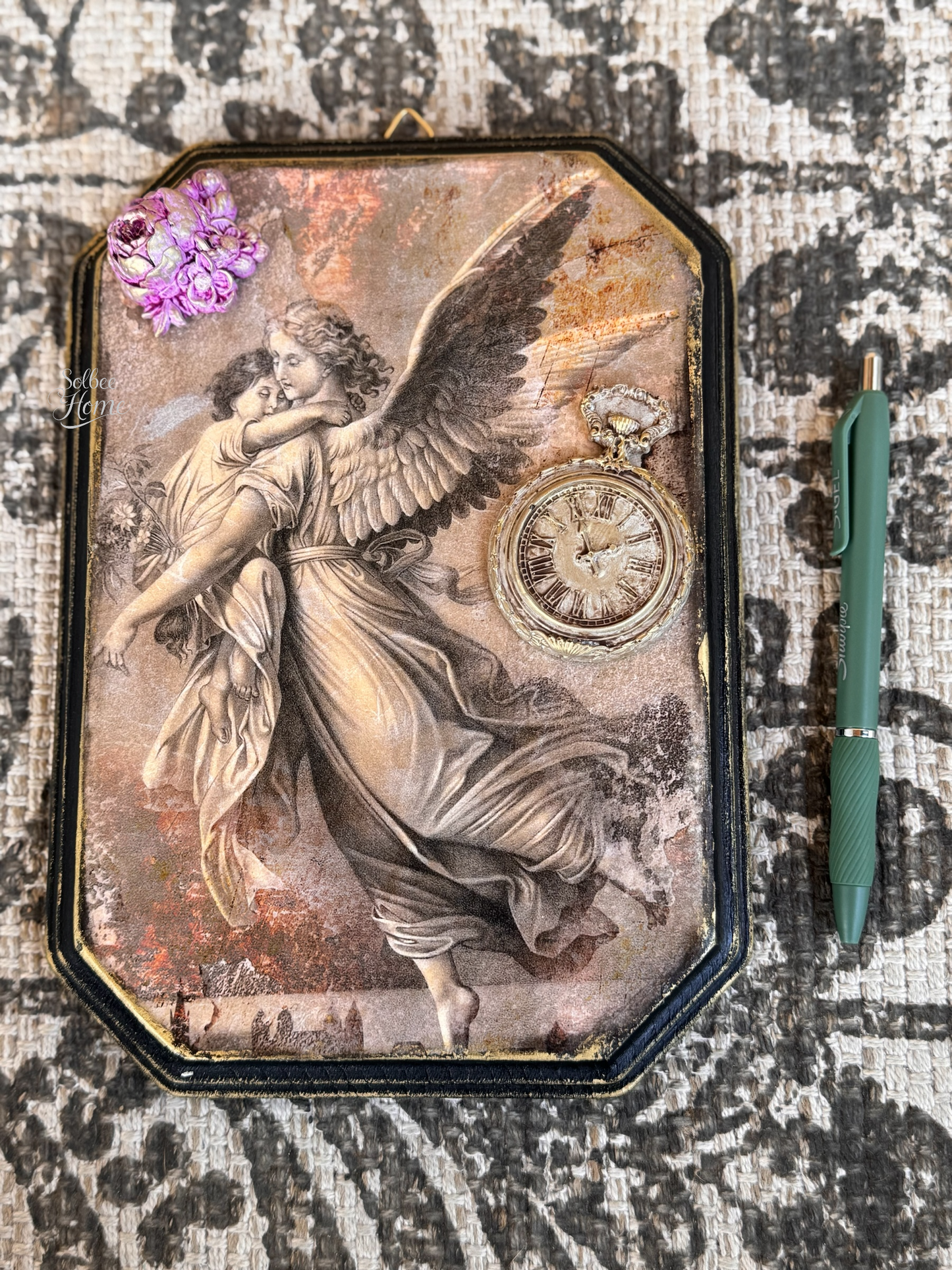 Angel & Child Moody Gallery Wall Decor, Gothic, Christian,  Handmade, Angelic, Time