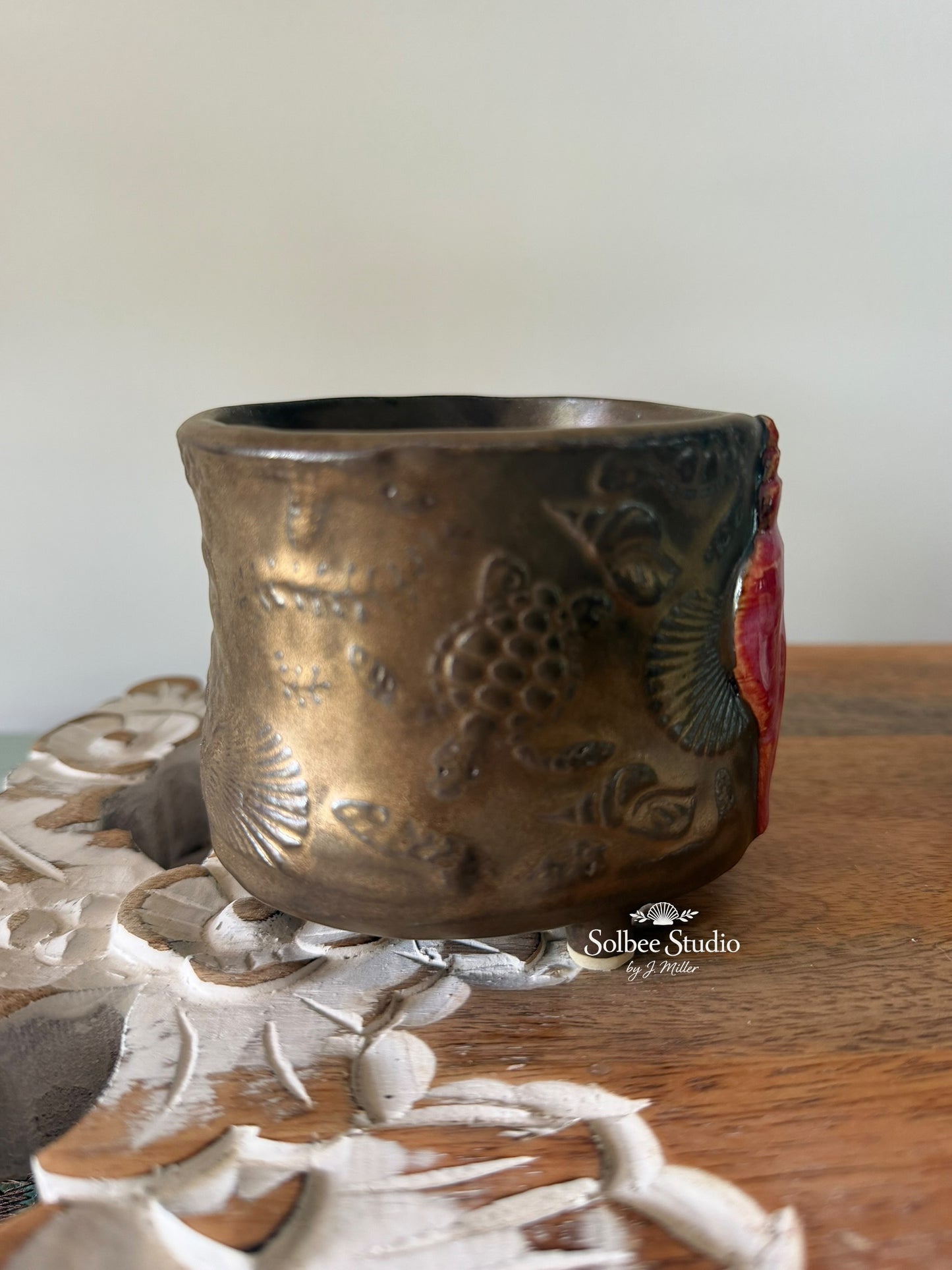 Handmade Coastal Succulent Pot | Planter - Ocean Inspired Ceramic Footed Pot