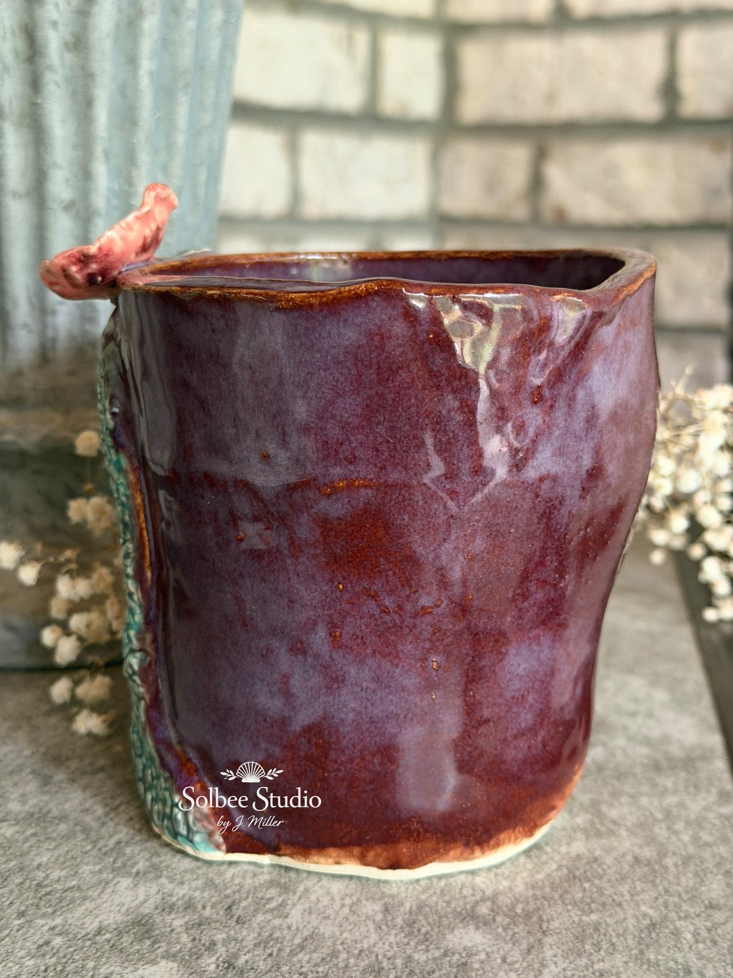 Handmade Snake Planter Pot, Pottery