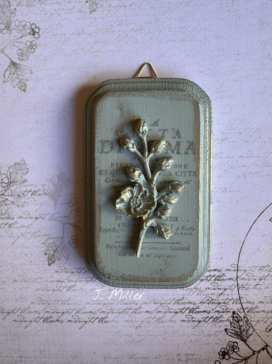 French Country Floral Relief Plaque: Handcrafted Collage Wall Decor