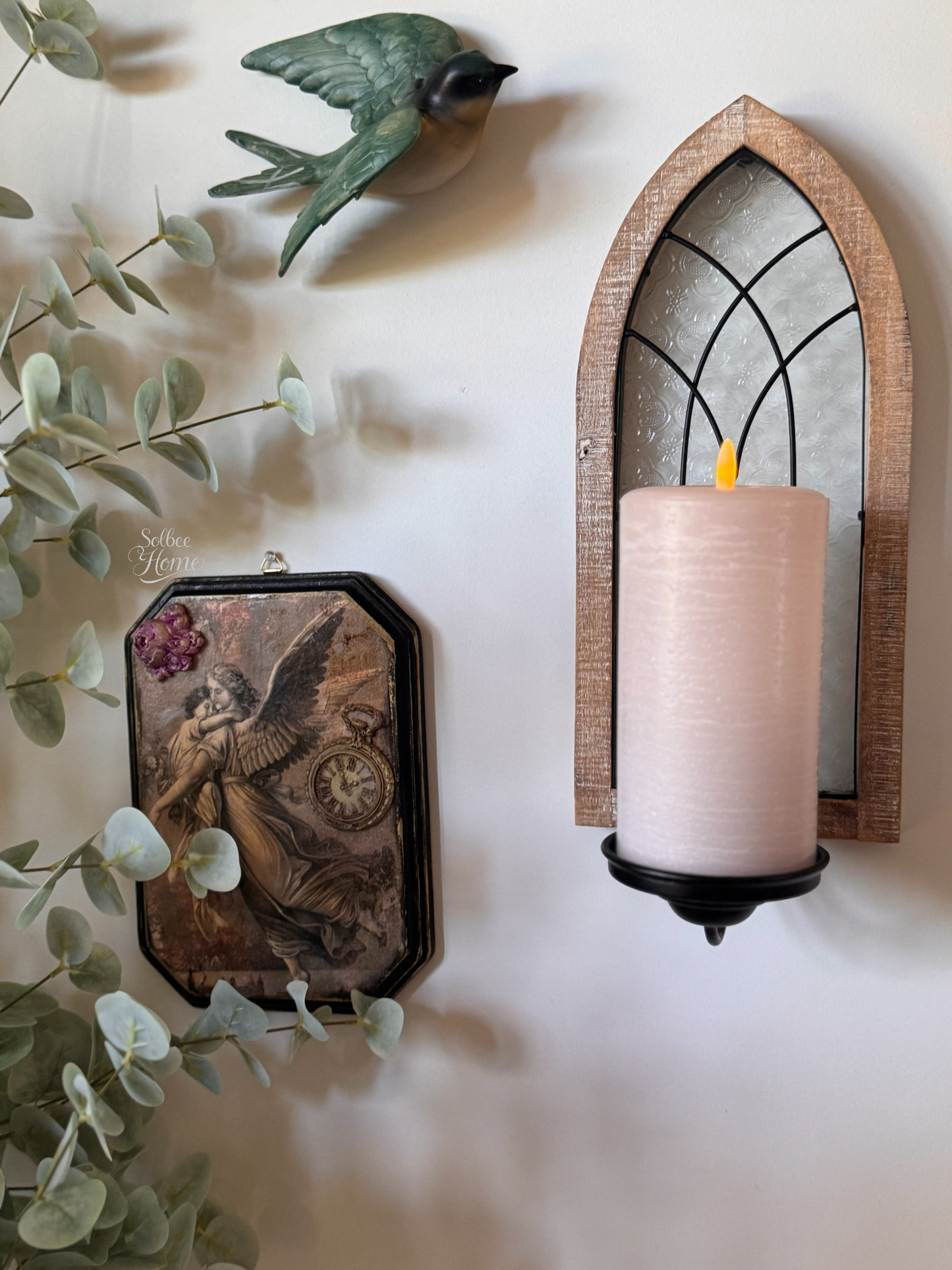 Angel & Child Moody Gallery Wall Decor, Gothic, Christian,  Handmade, Angelic, Time