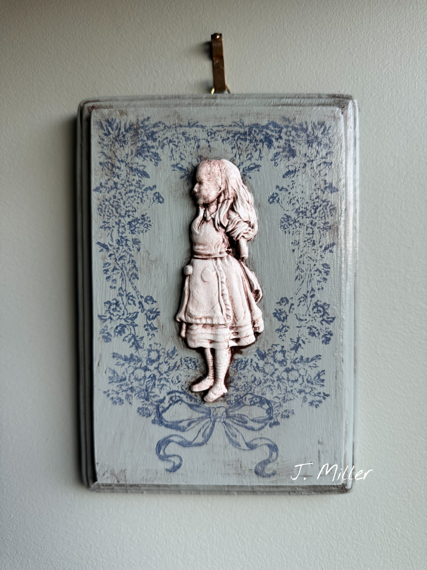Alice In Wonderland Inspired Mini Gallery Wall Plaque, French Blue