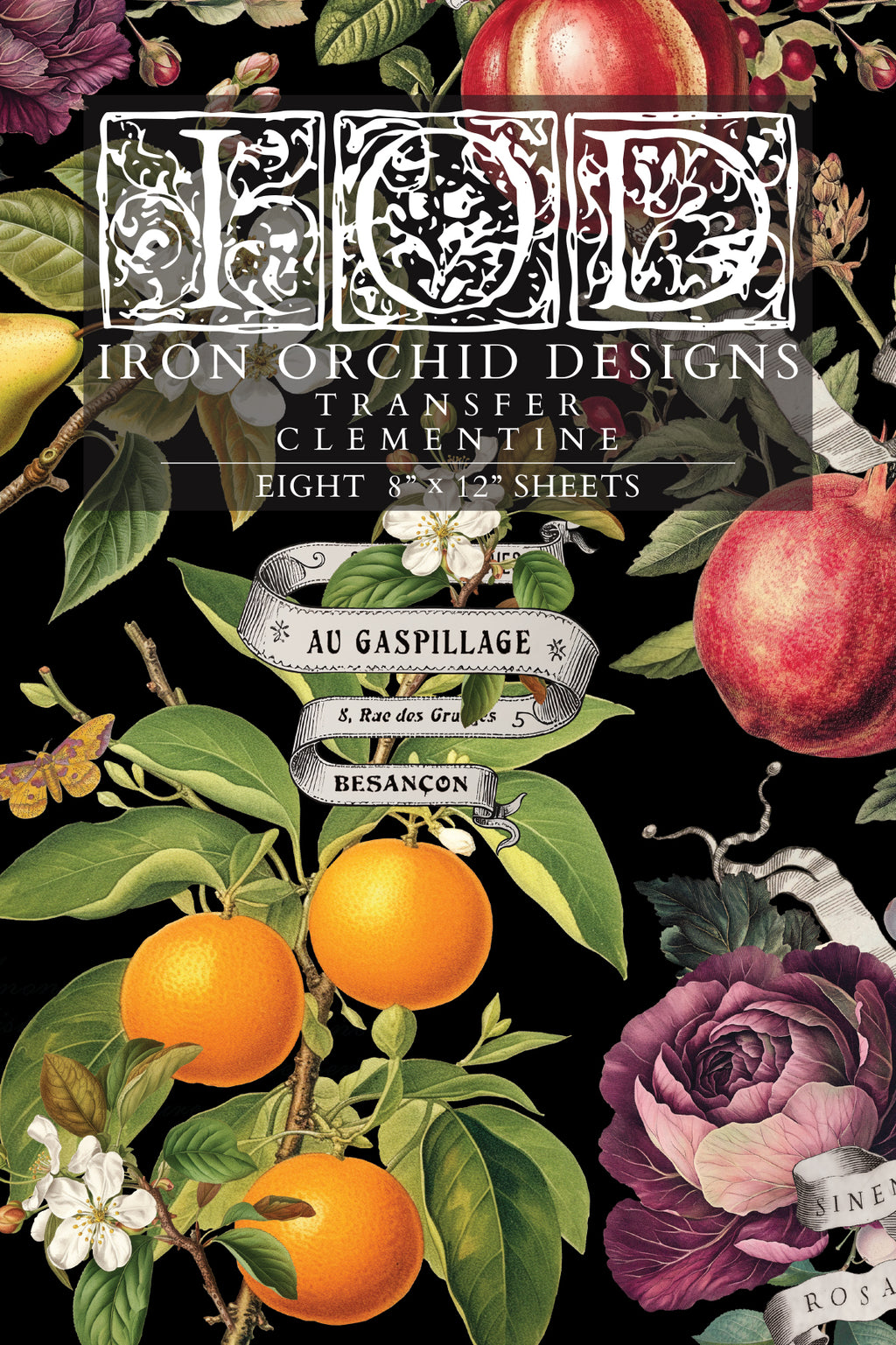 IOD Clementine Transfer Pack Iron Orchid Designs NEW Christmas 8x12 Pad