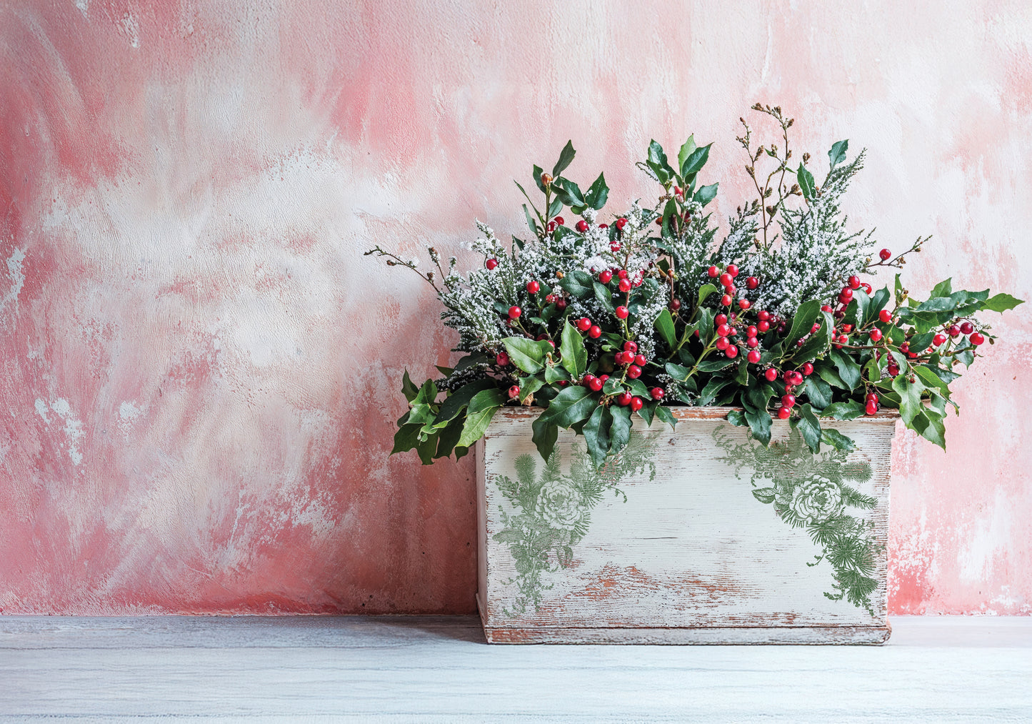 Holly & Pine Stamp Set, Iron Orchid Designs, Stamp Set NEW Christmas IOD