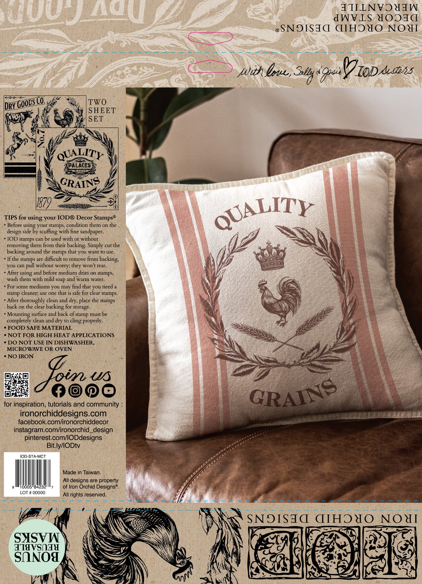 IOD Mercantile Stamps, Iron Orchid Designs, Stamp Set