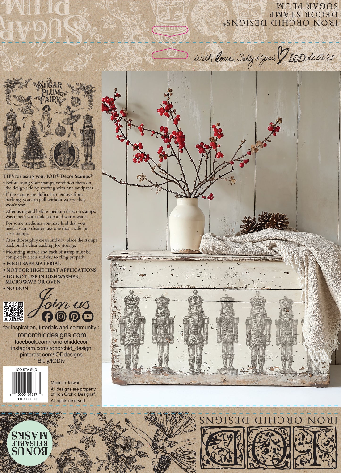 Sugar Plum Stamp Set, Iron Orchid Designs, Stamp Set NEW Christmas IOD Nutcracker