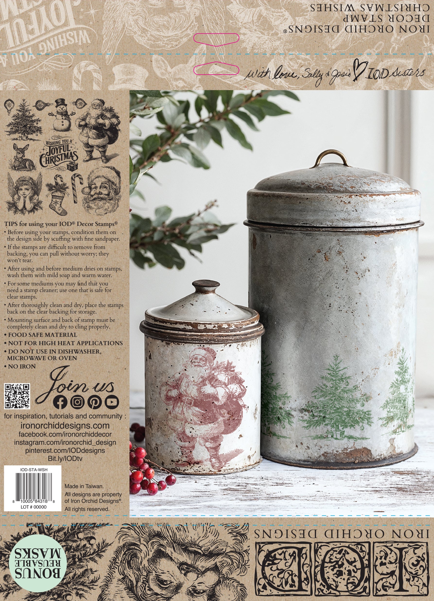 Christmas Wishes Stamp Set, Iron Orchid Designs, Stamp Set NEW Christmas IOD