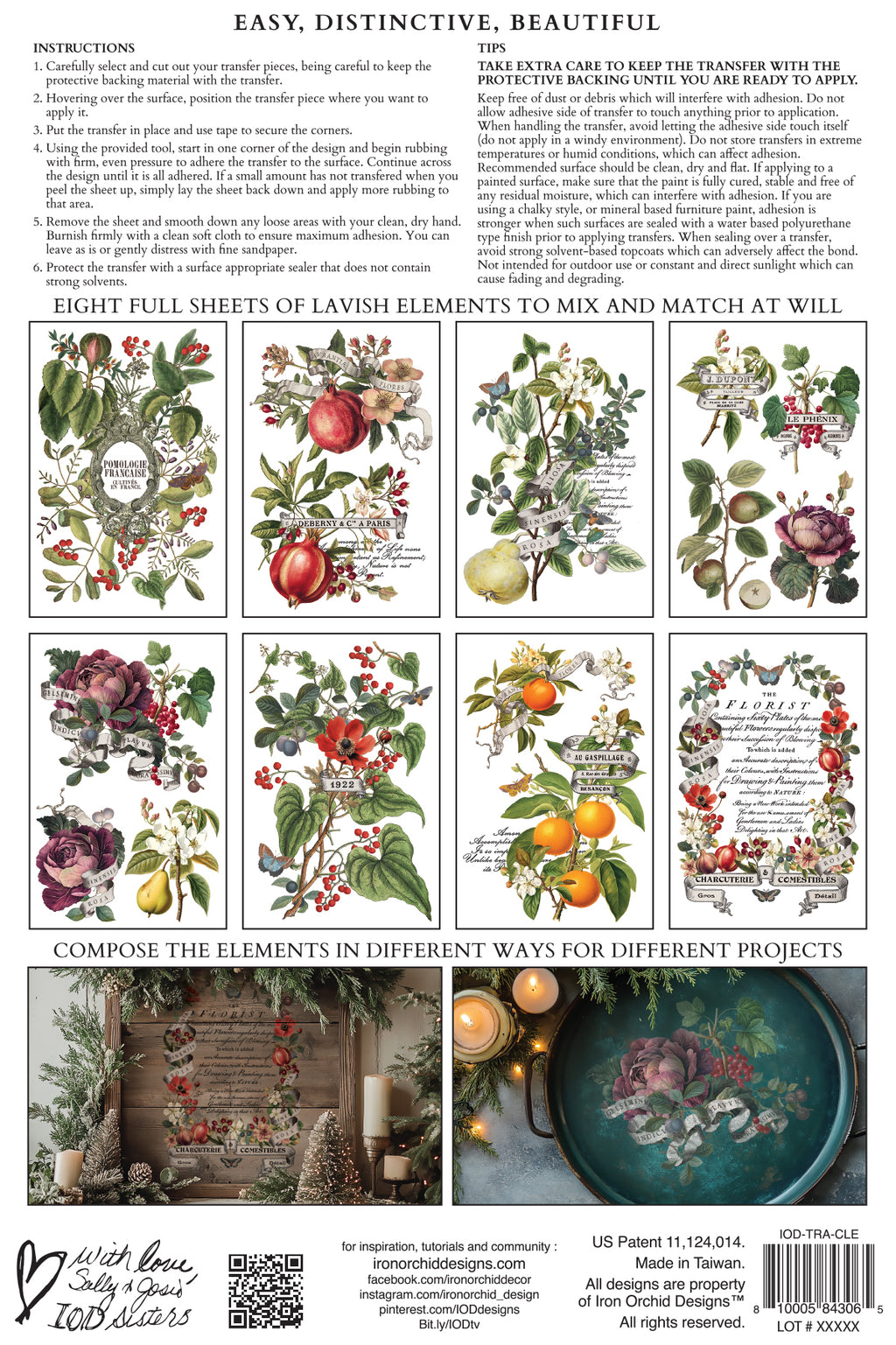 IOD Clementine Transfer Pack Iron Orchid Designs NEW Christmas 8x12 Pad