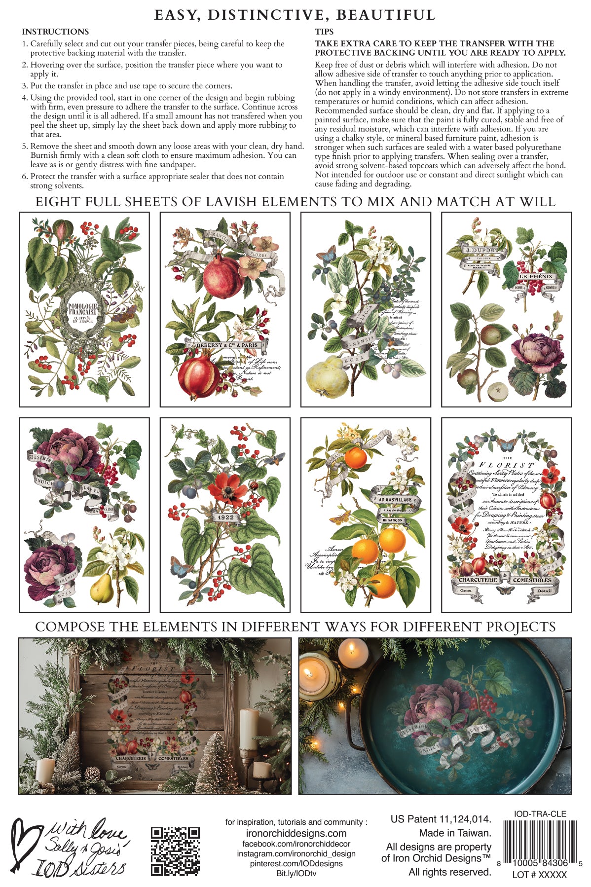 IOD Clementine Transfer Pack Iron Orchid Designs NEW Christmas 8x12 Pad