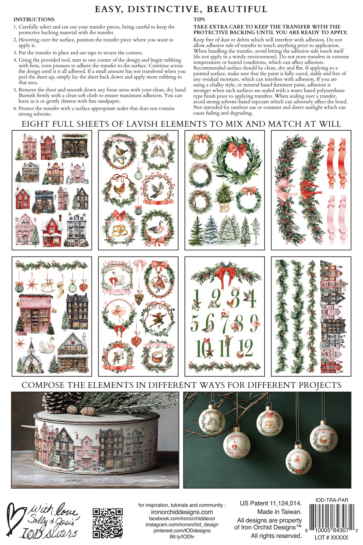 IOD Partridge Lane Transfer Pack Iron Orchid Designs NEW Christmas 8x12 Pad