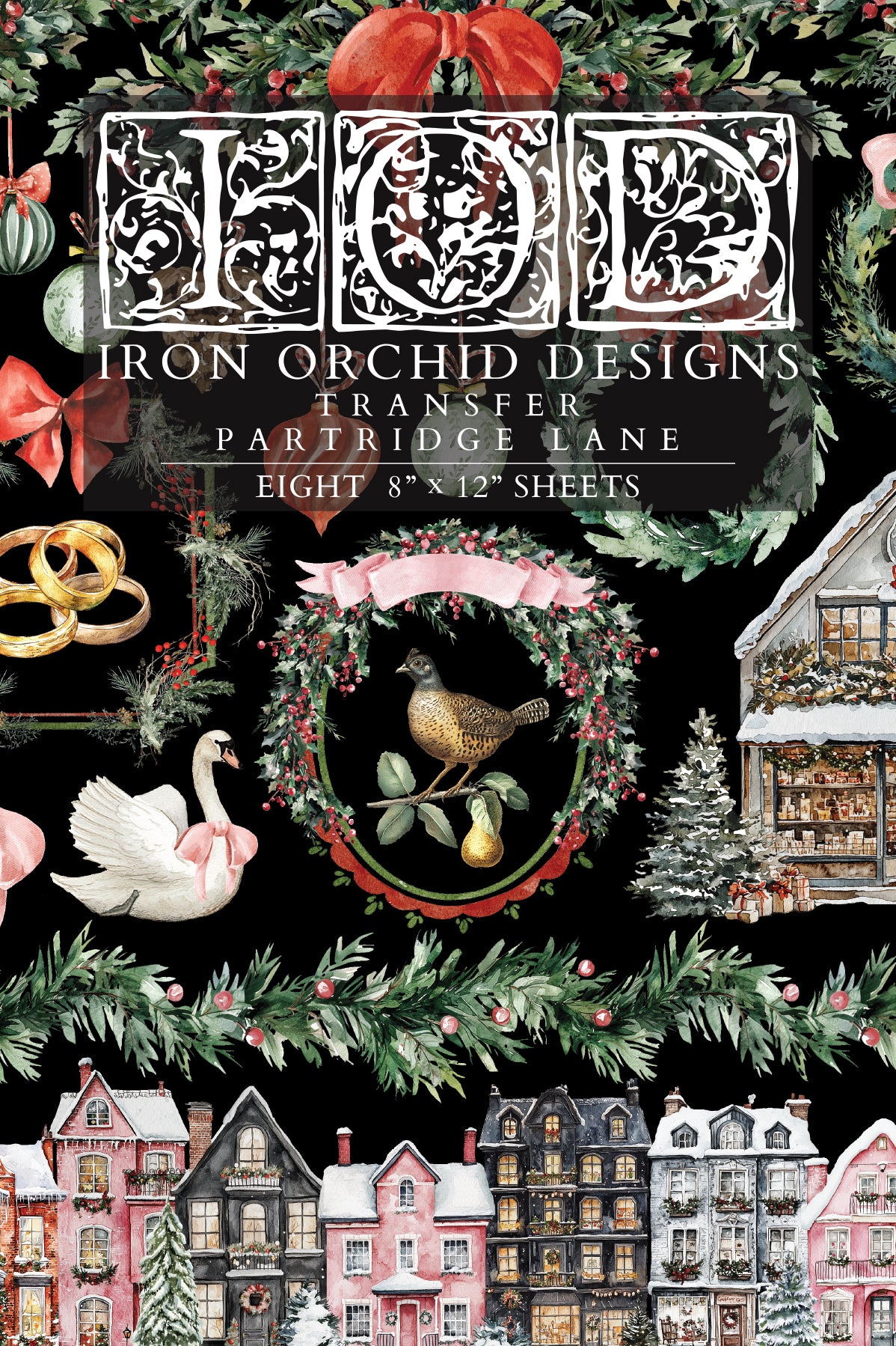 IOD Partridge Lane Transfer Pack Iron Orchid Designs NEW Christmas 8x12 Pad