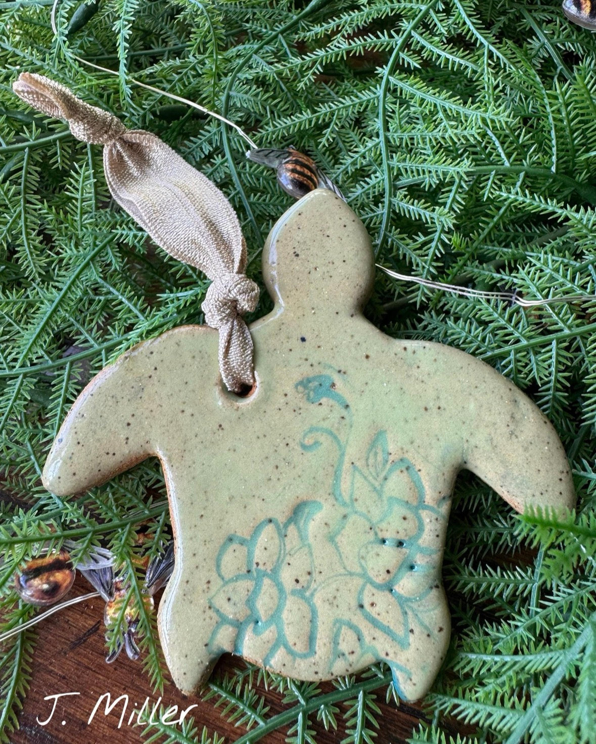 Sea Turtle Handmade Ceramic Ornament, Pottery