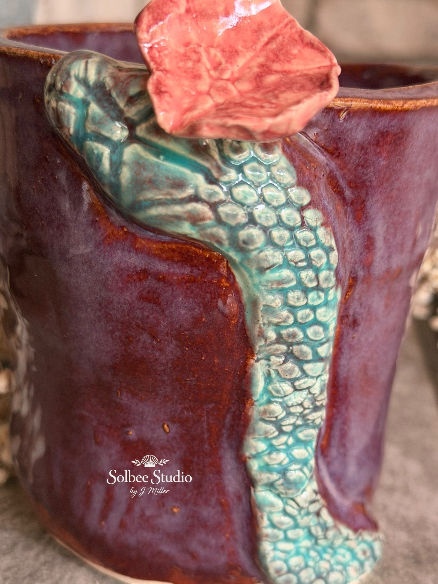 Handmade Snake Planter Pot, Pottery