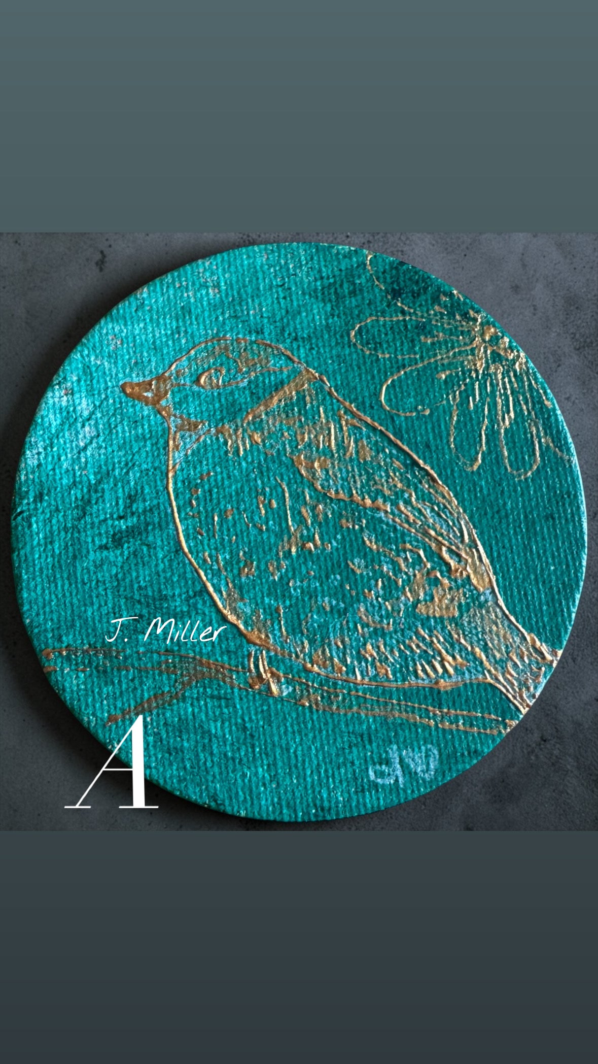 Bird Canvas Magnet, Original Art