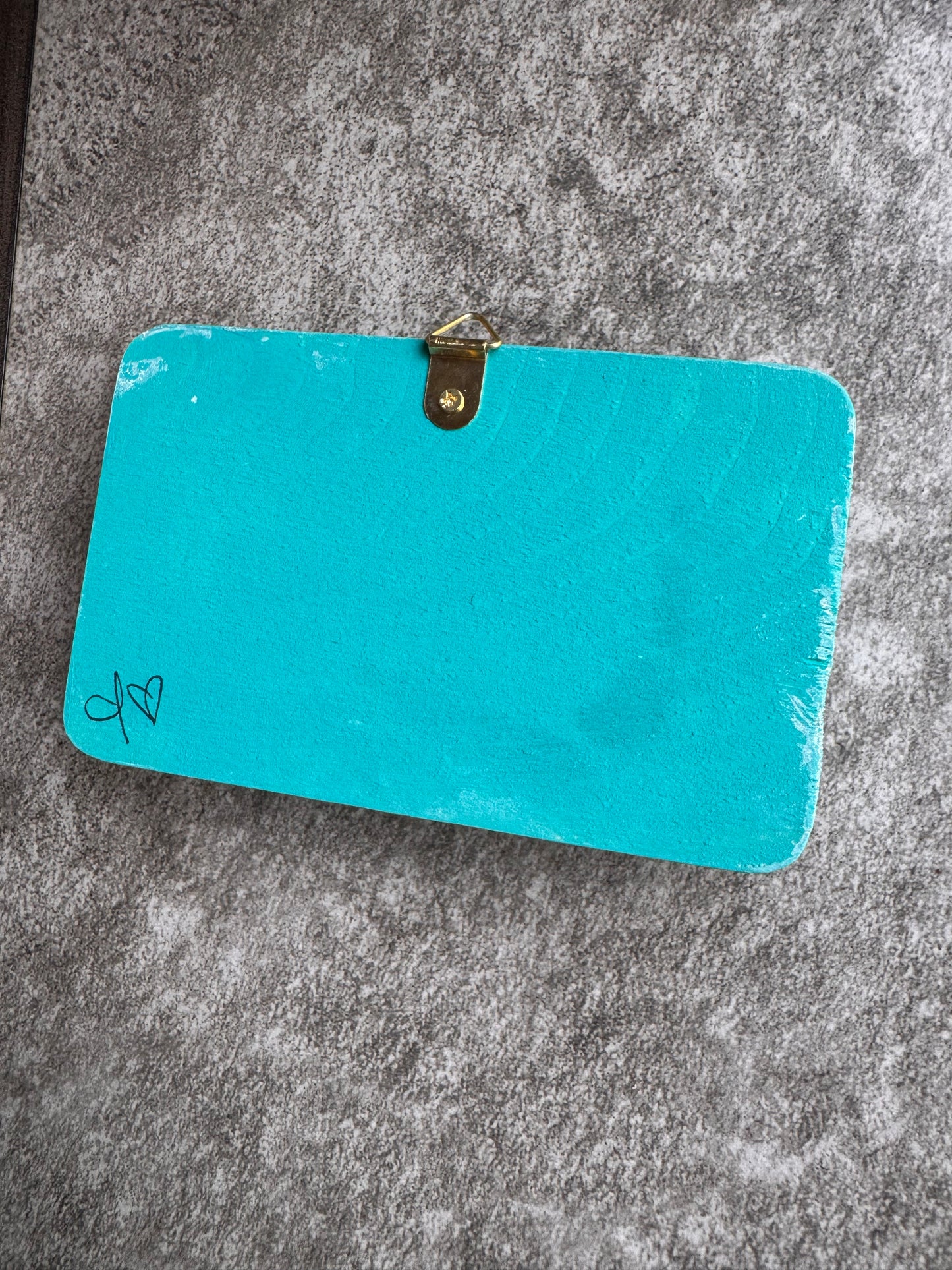 French Country Rabbit Mini Plaque, Collage Wall, Relief Plaque, Wall Decor, Handcrafted Bunny Teal