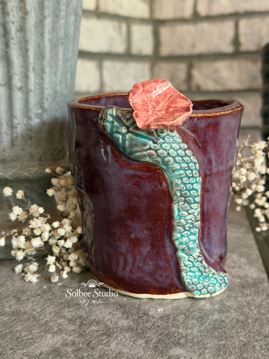 Handmade Snake Planter Pot, Pottery