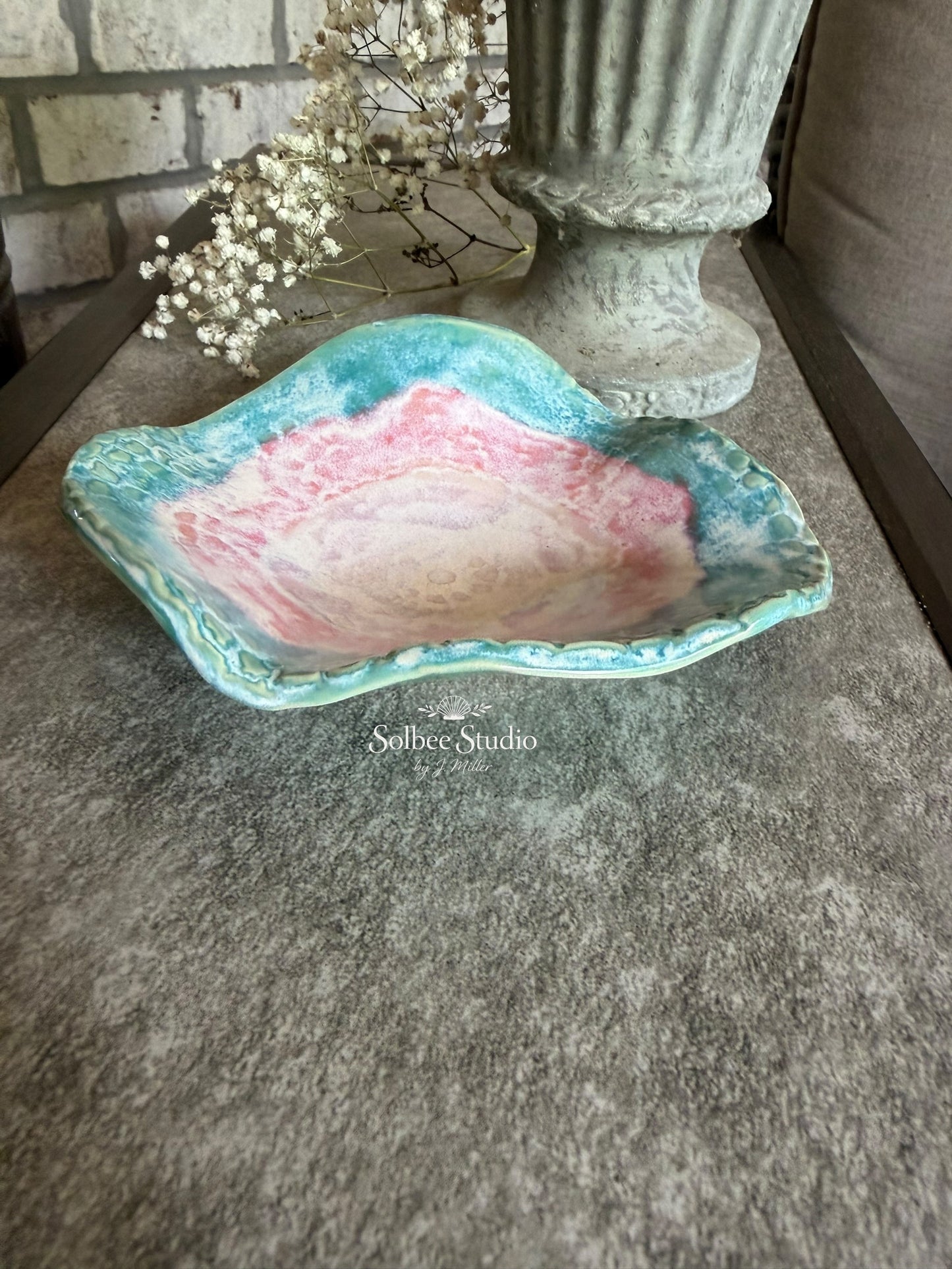 Mermaid Reef Jewelry Dish | Handmade Coastal Pottery Trinket Tray | Small Catchall Bowl