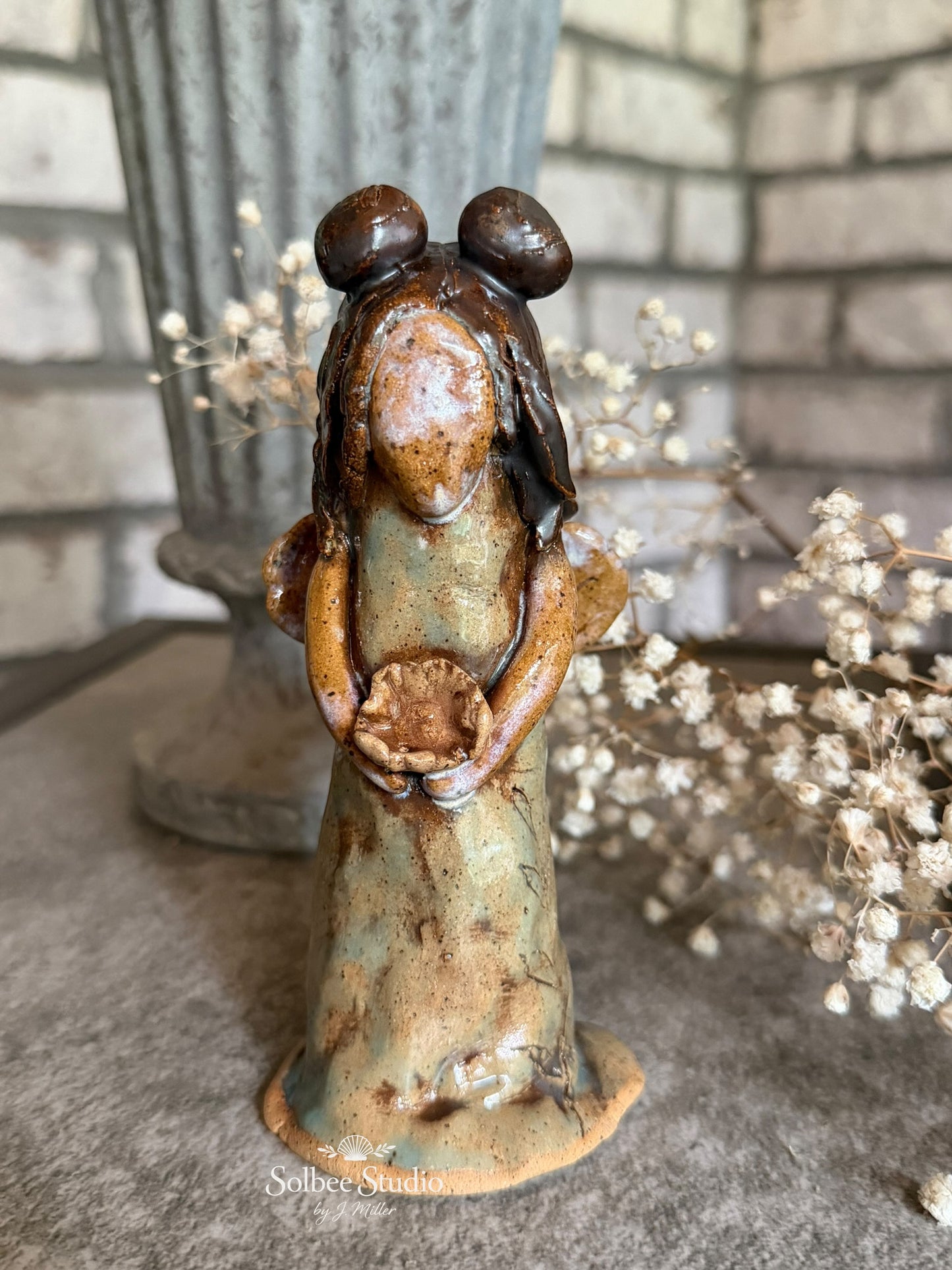 Ember Fern Fairy, Handmade Pottery