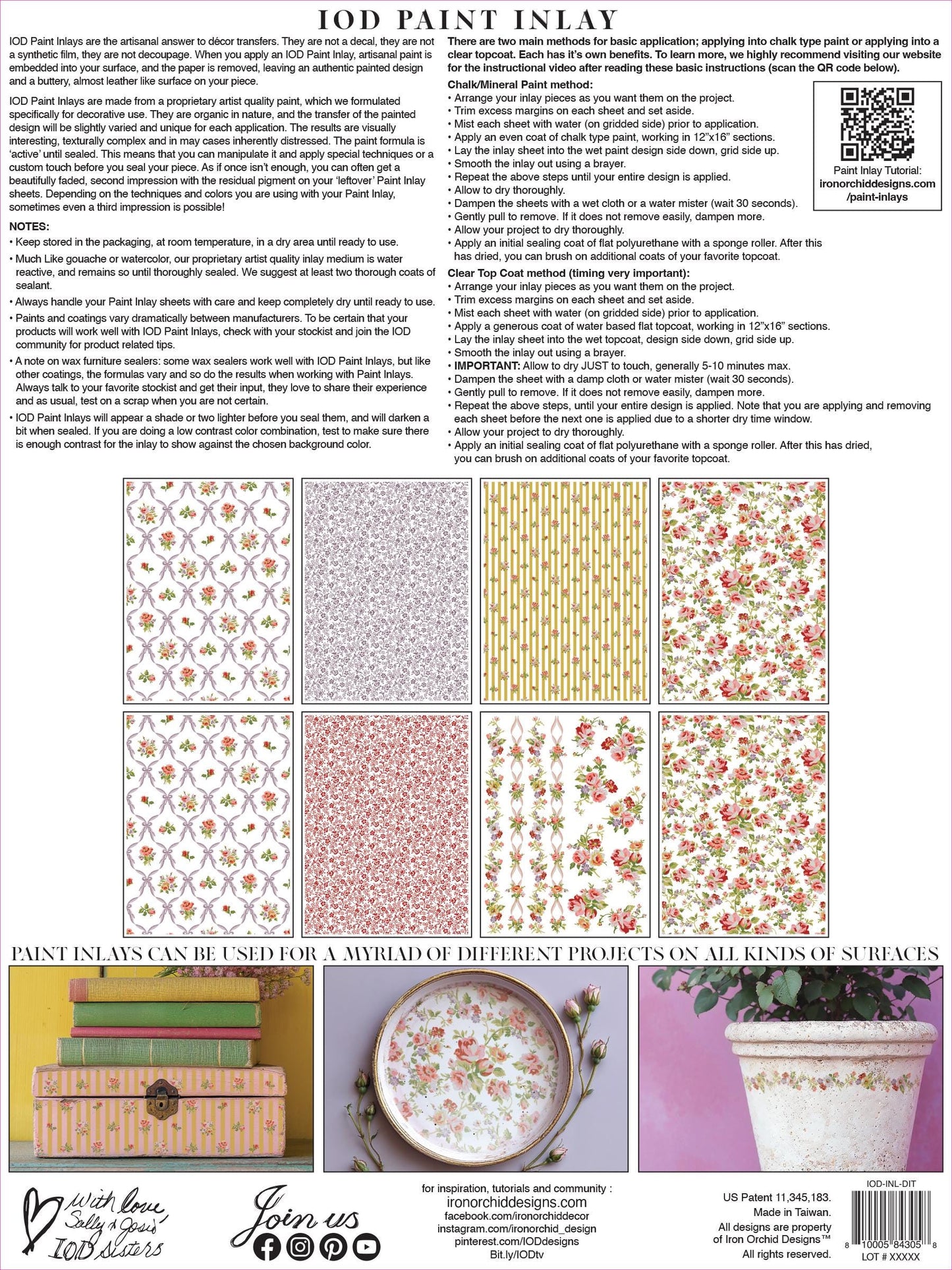 Ditsy Blooms Paint Inlay IOD NEW, Iron Orchid Designs, Vintage Wallpaper style