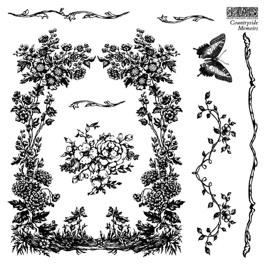 IOD Countryside Memoirs Stamps, Iron Orchid Designs, Mini Stamp Set