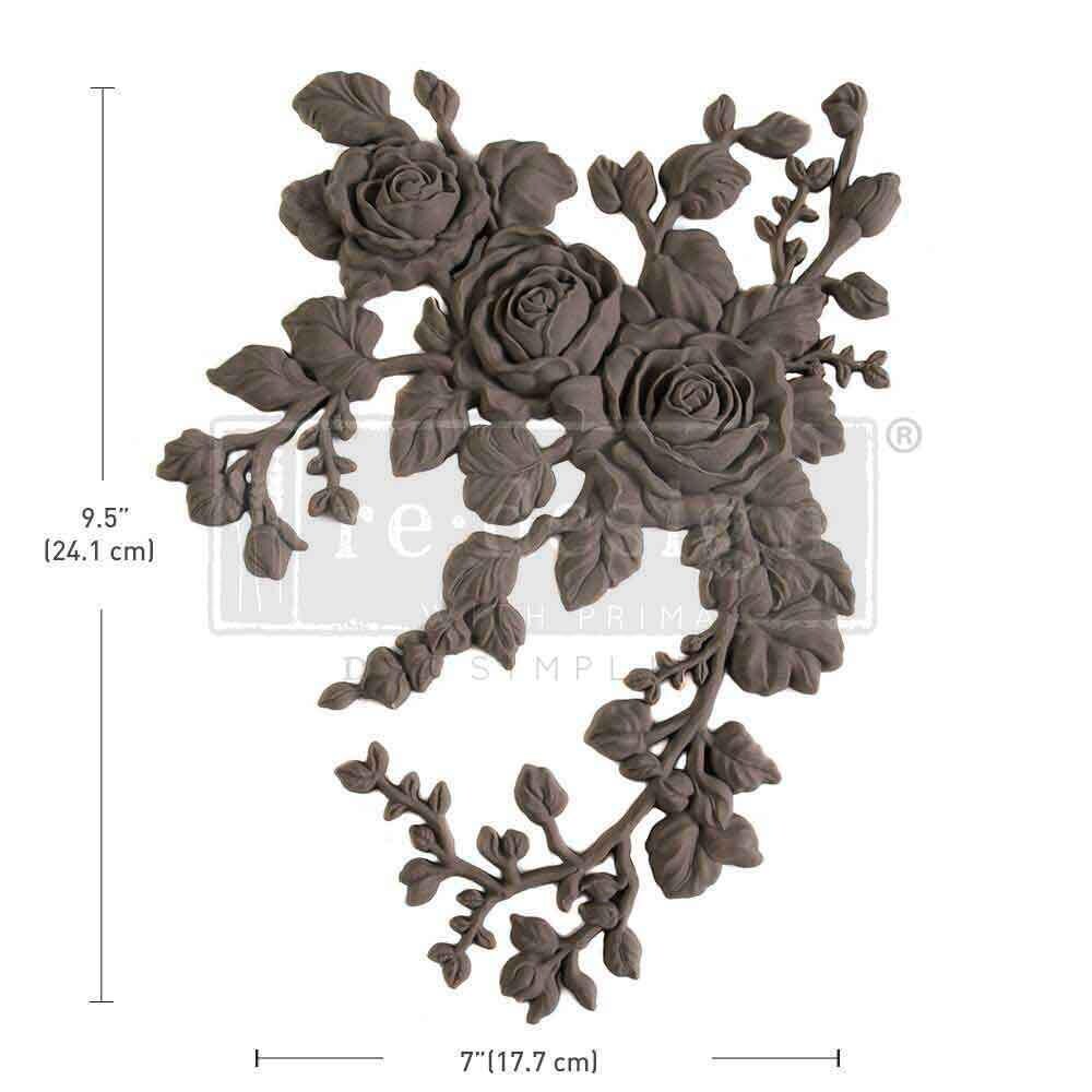 Velvet Cascade RIGHT, Decor Poly, Applique, Redesign with prima, 9.5" x 7" x 0.5"