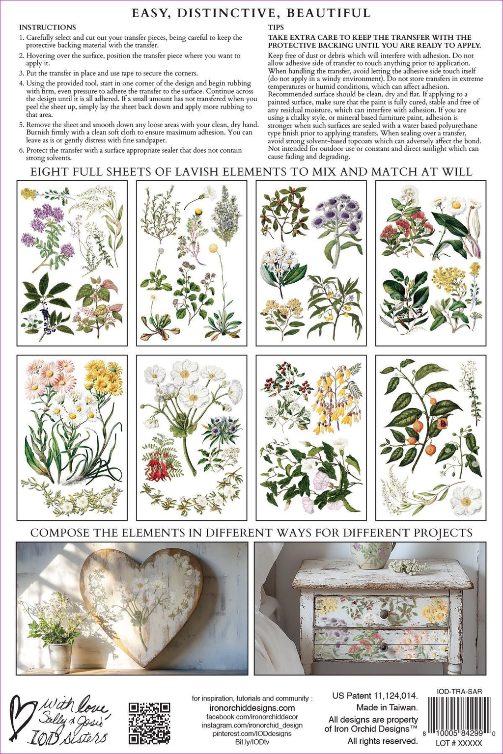 IOD Sarah Featon's Botanicals Transfer pack Iron Orchid Designs NEW