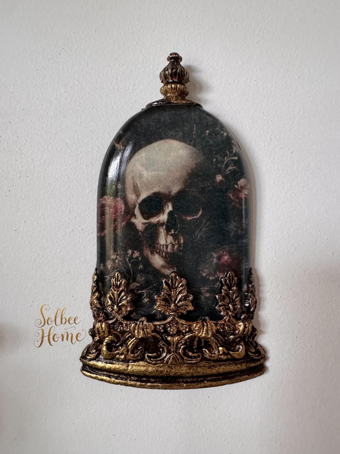 Skull Cloche Mini Gallery Wall Decor, Dark, Moody, Gothic, Halloween, Handmade