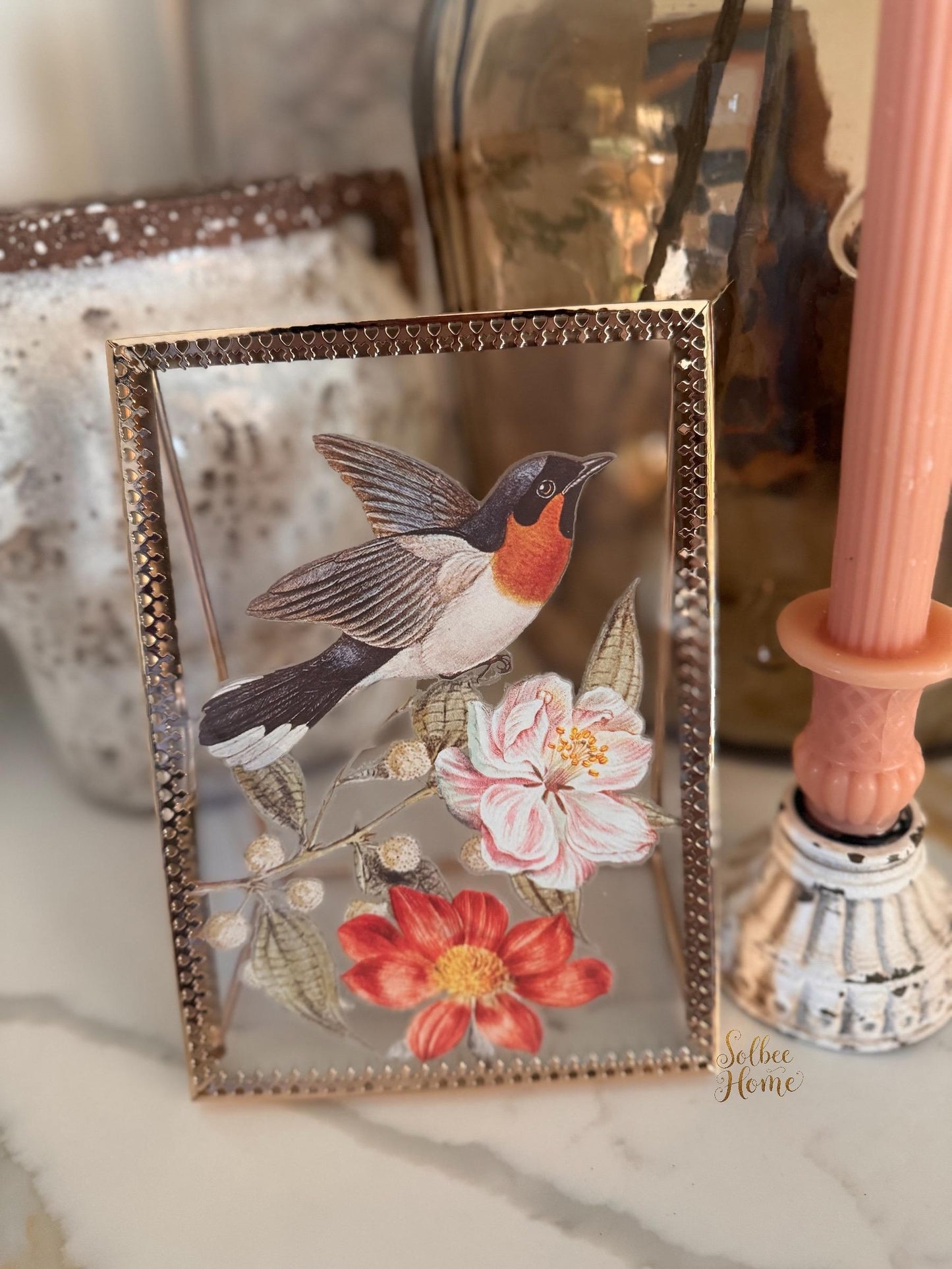 IOD Menagerie Transfer pack Iron Orchid Designs Florals, Bird Cage