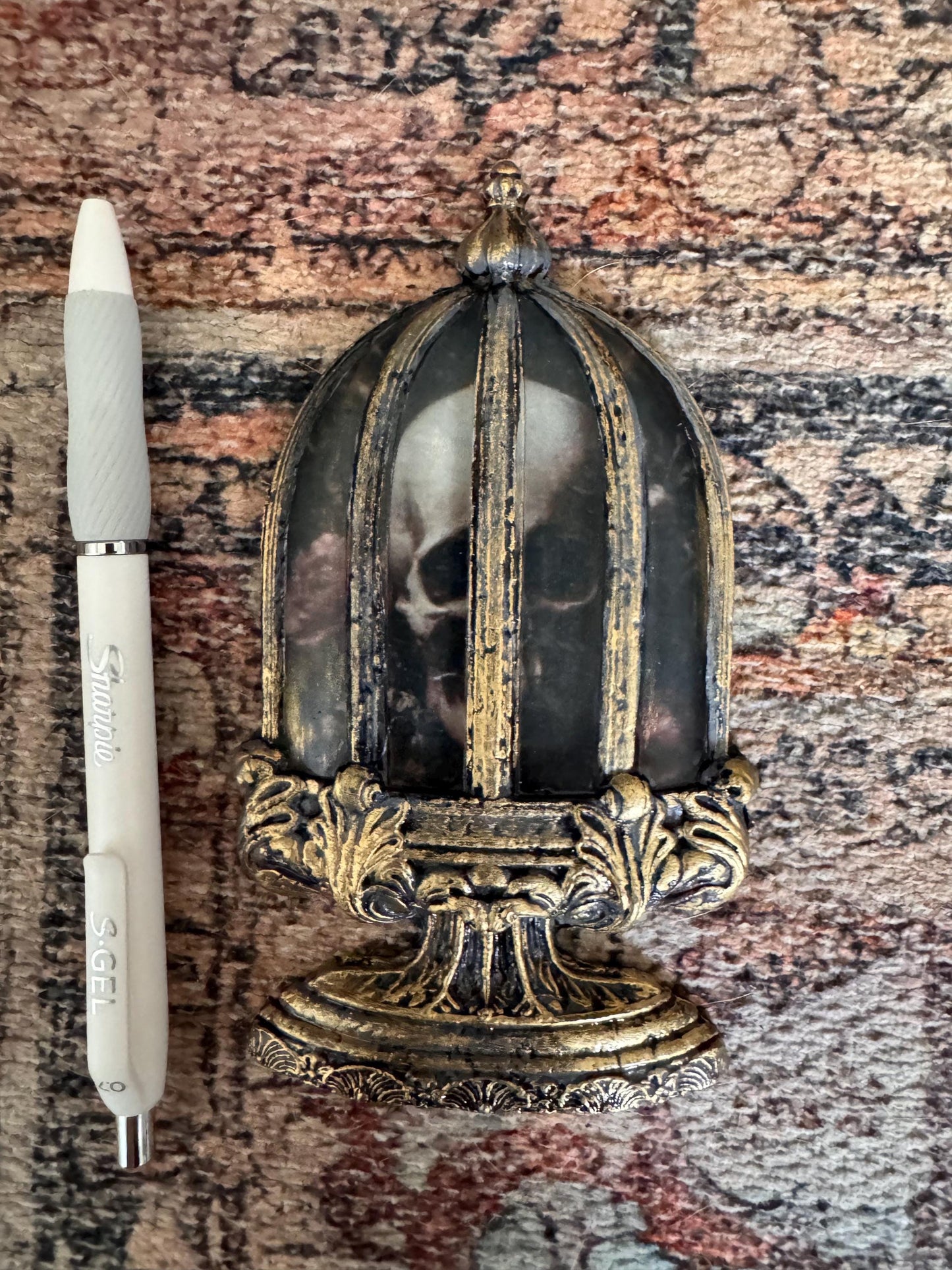 Caged Skull Cloche Mini Gallery Wall Decor, Dark, Moody, Gothic, Halloween, Handmade